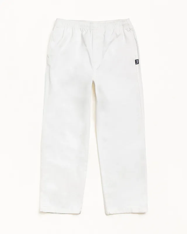 Stussy Beach Pant Cotton Twill pantaloni bone rilassati