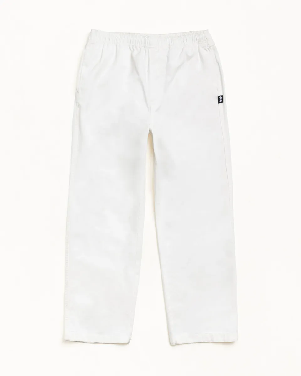 Stussy Beach Pant Cotton Twill pantaloni bone rilassati