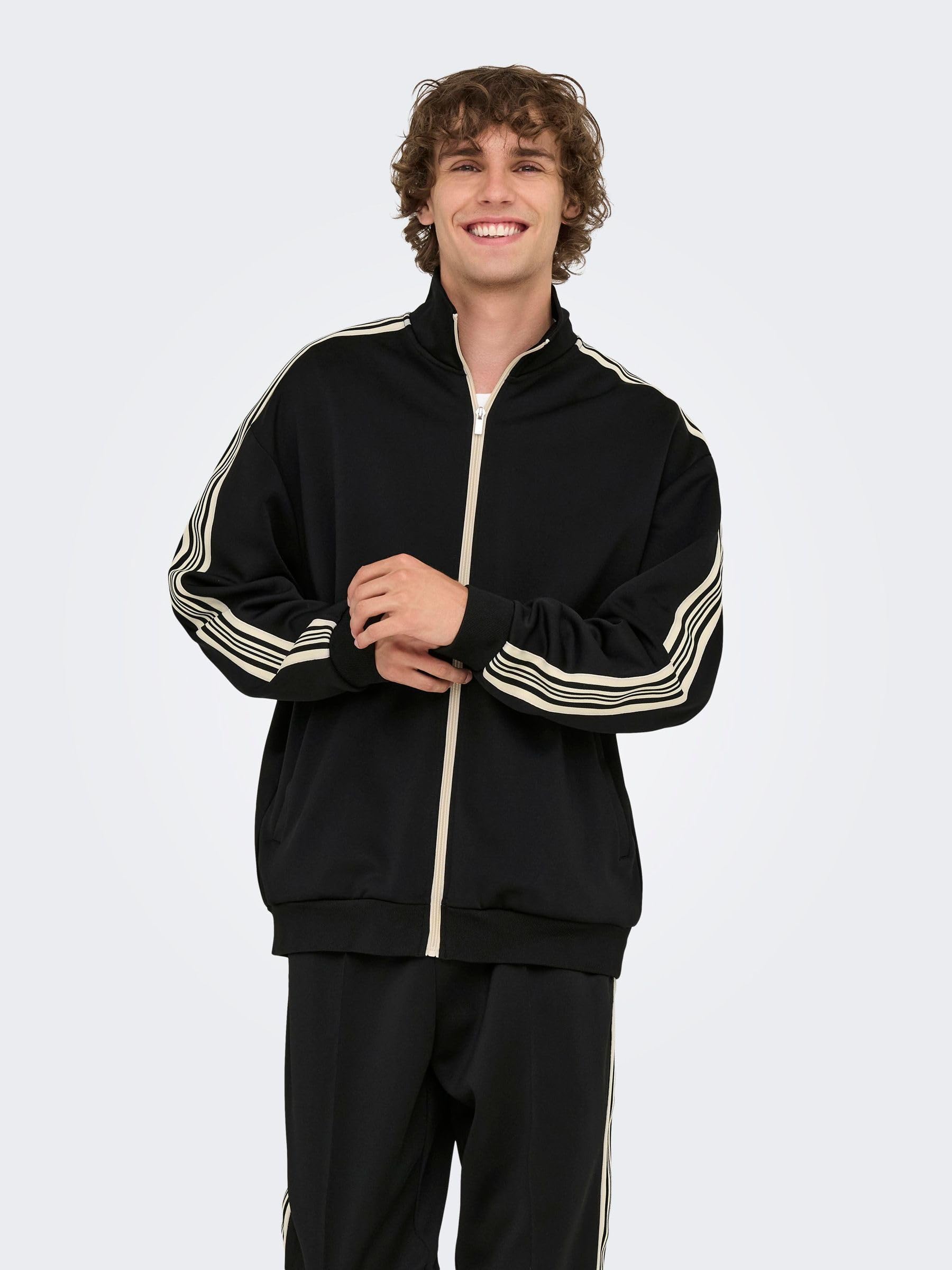 Only & Sons Onsriber Cardigan Felpa Uomo XL Zip Collo Alto