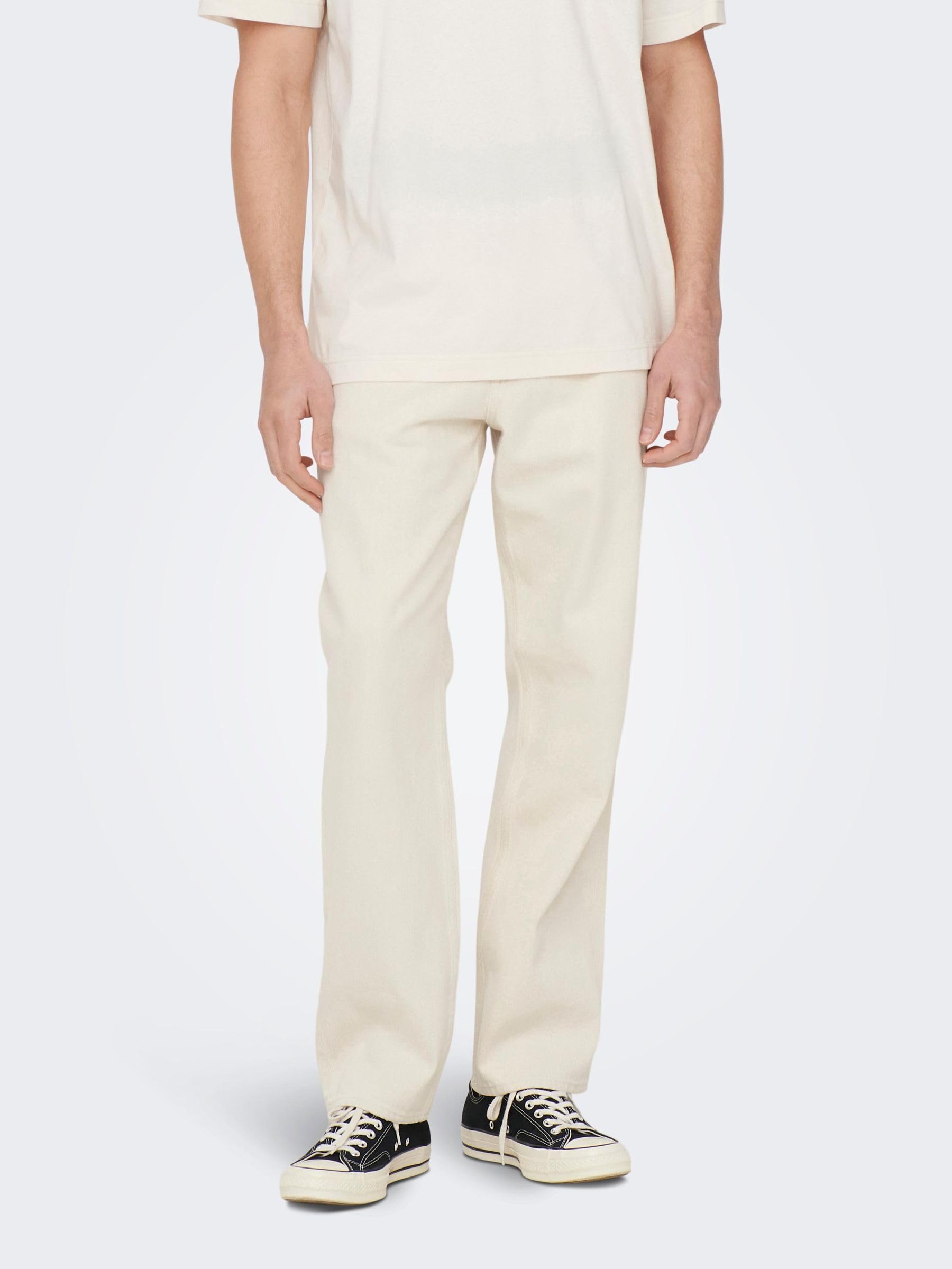 ONLY & SONS Onsedge 5917 jeans loose uomo ecru 30W/34L