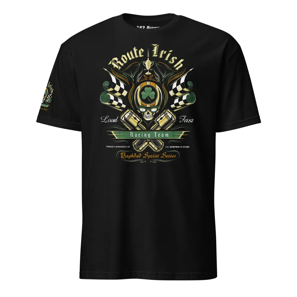 7.62 Design Route Irish maglietta nera OEF OIF cotone