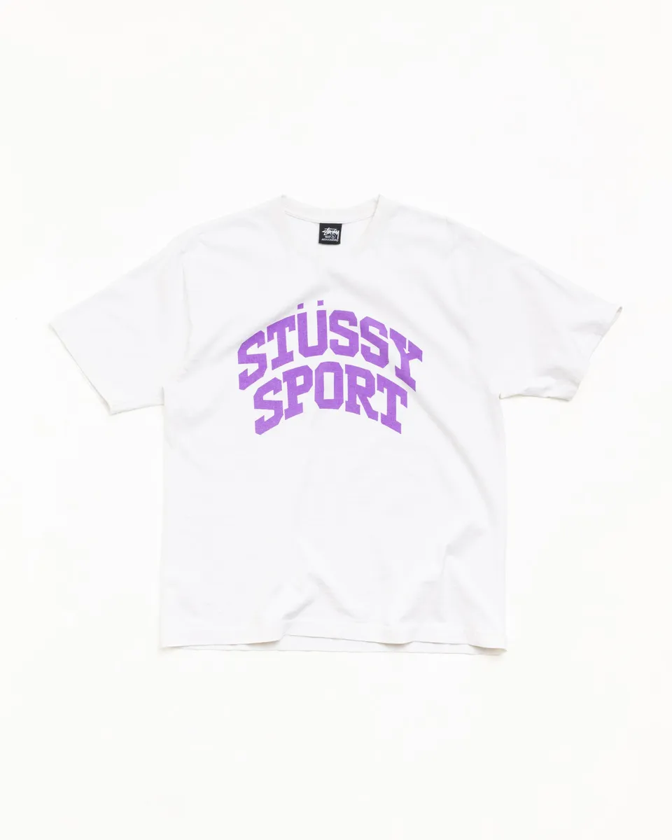 Stussy Block Sport Tee t-shirt cotone white stampa logo