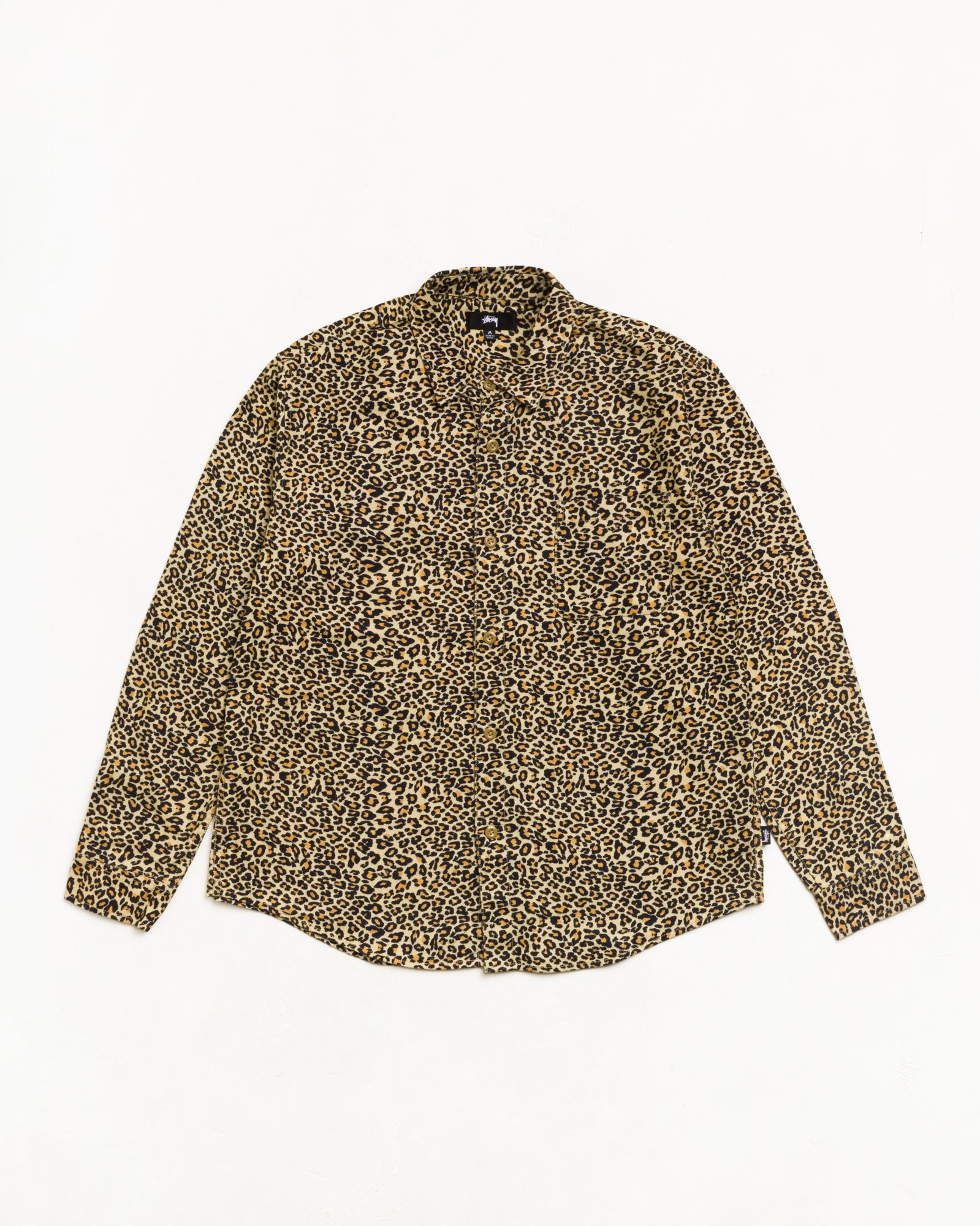 Stussy Animal Print Flannel Shirt camicia leopard 100% cotone