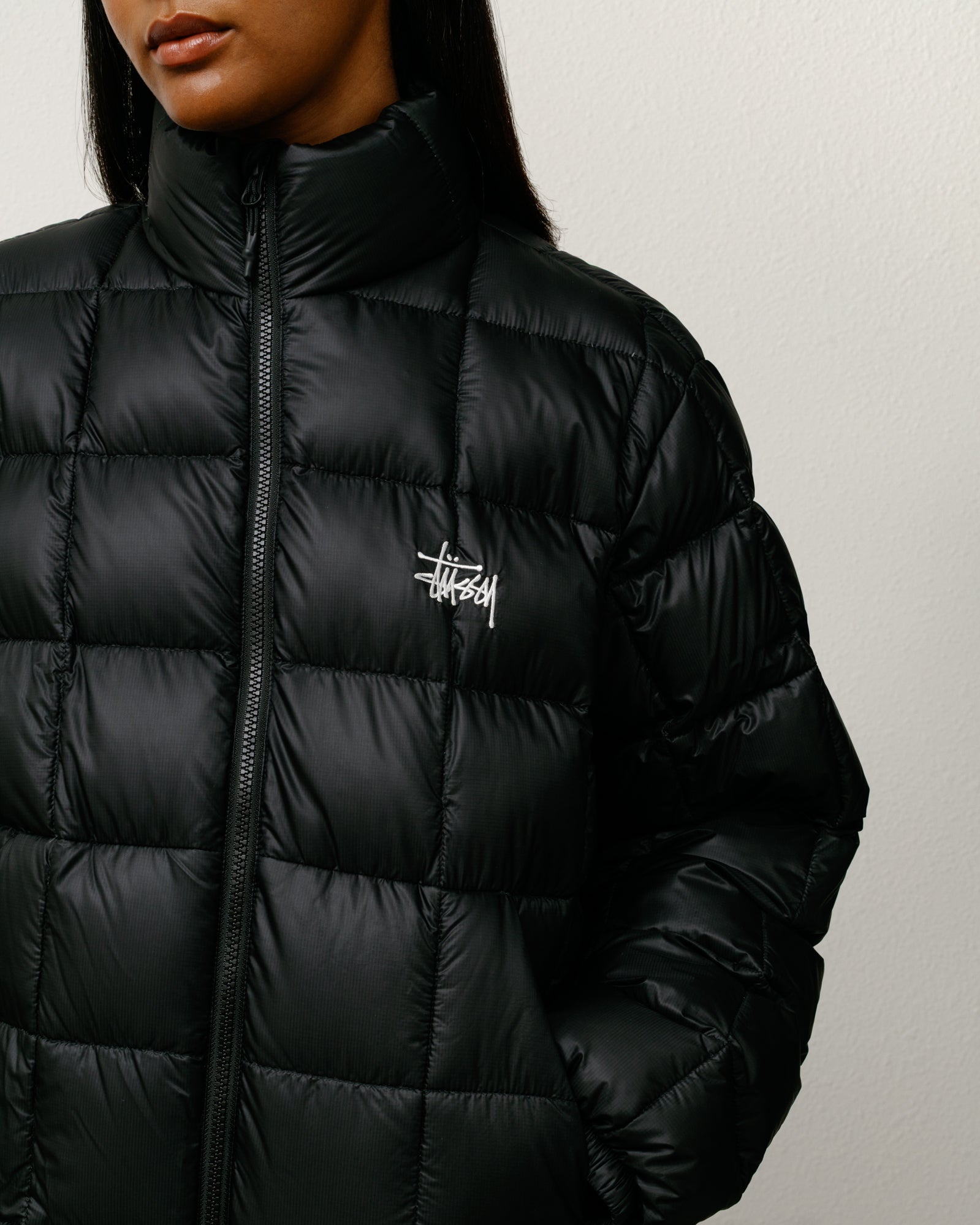 Stussy Midweight Puffer piumino nero 600-fill