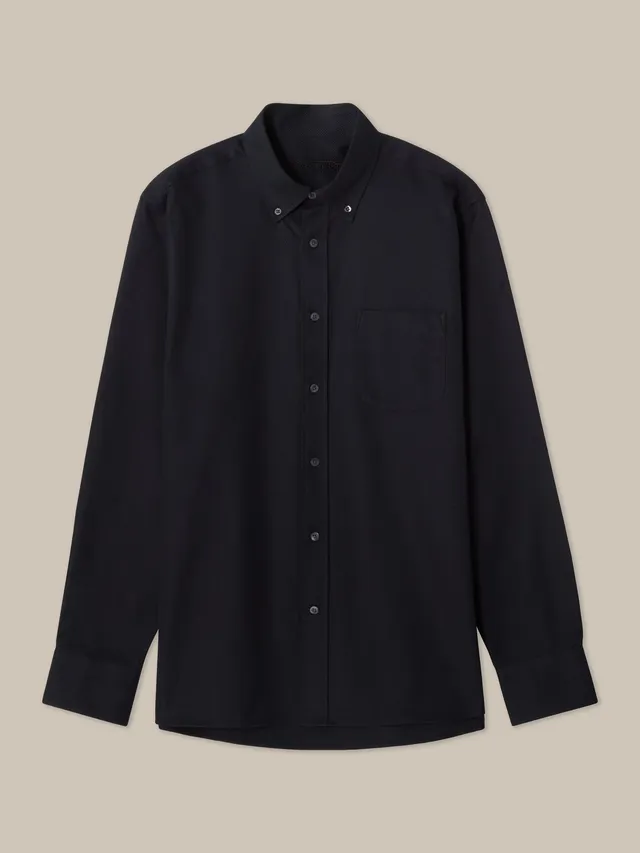 Robert Talbott Harrison Camicia Cotone Nero Piqué