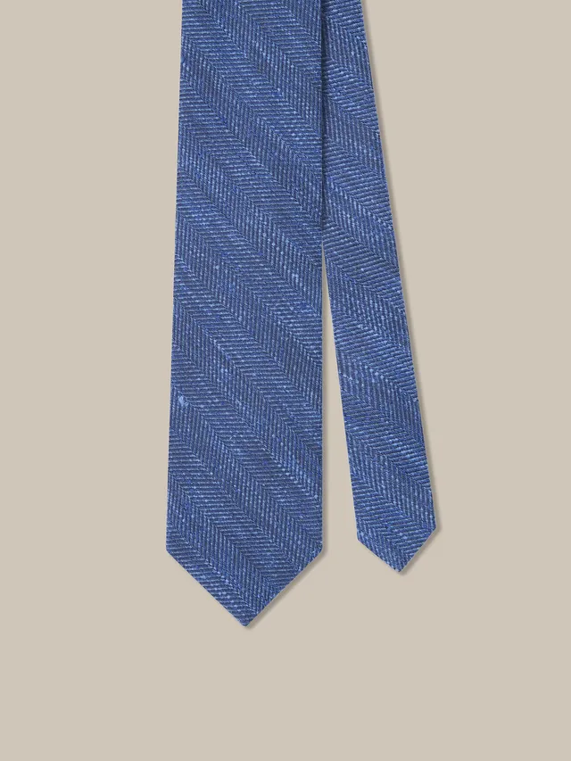 Robert Talbott Robert Herringbone Shantung cravatta seta azzurro chiaro