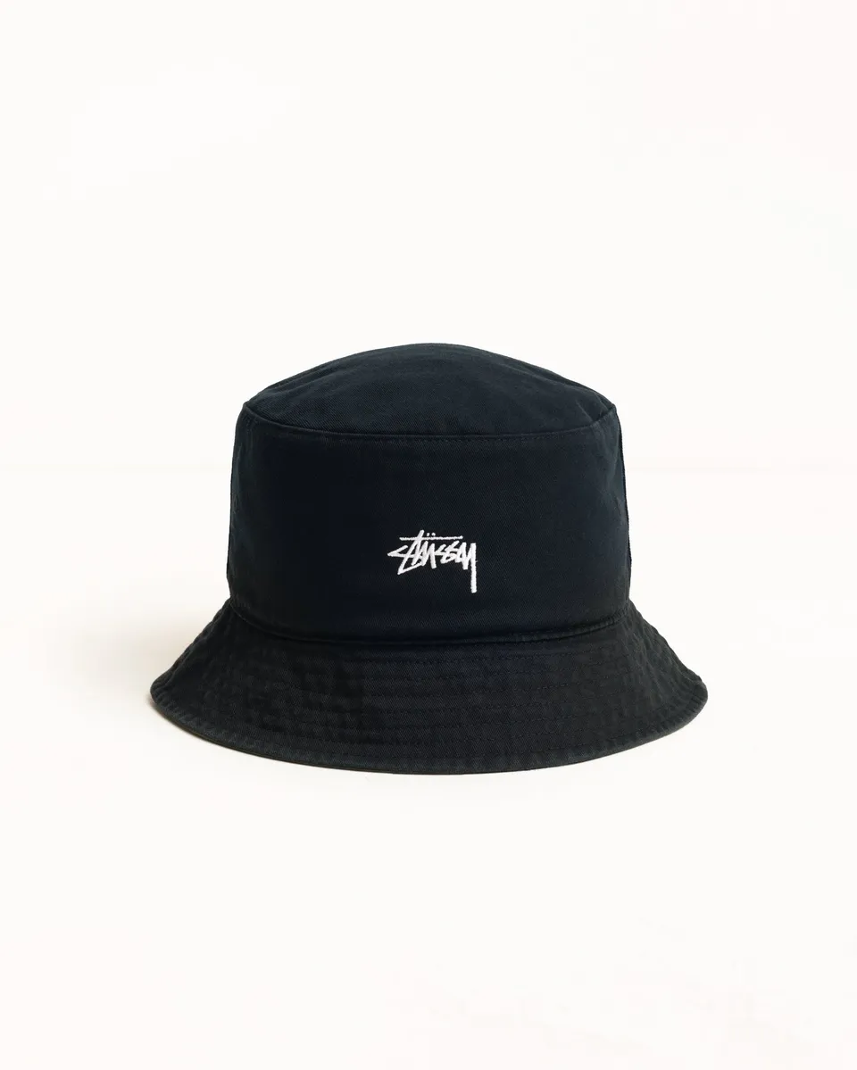 Stussy Reversible Stock Bucket Hat pescatore nero cotone
