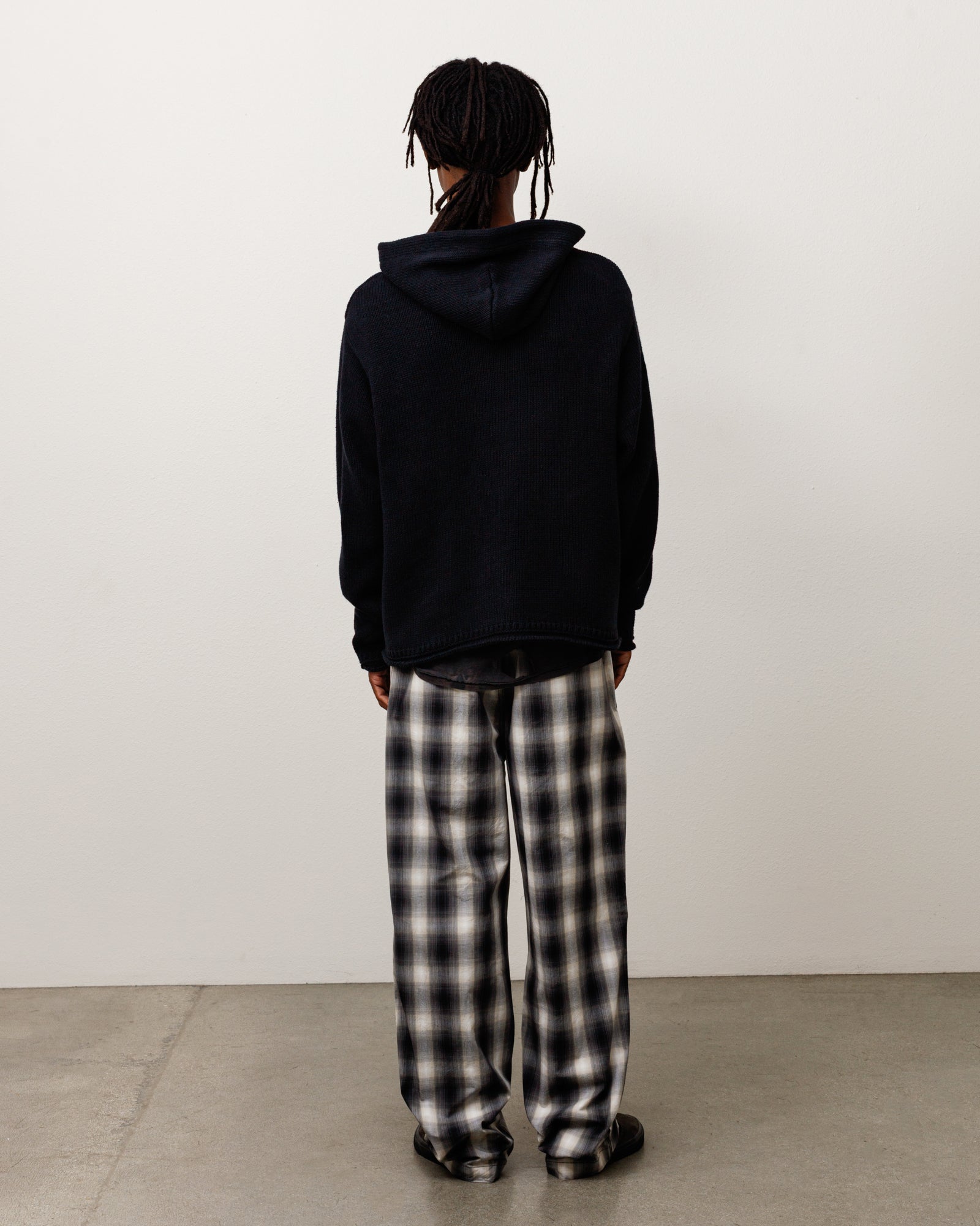 Stussy Beach Hooded Sweater felpa nera lino cotone