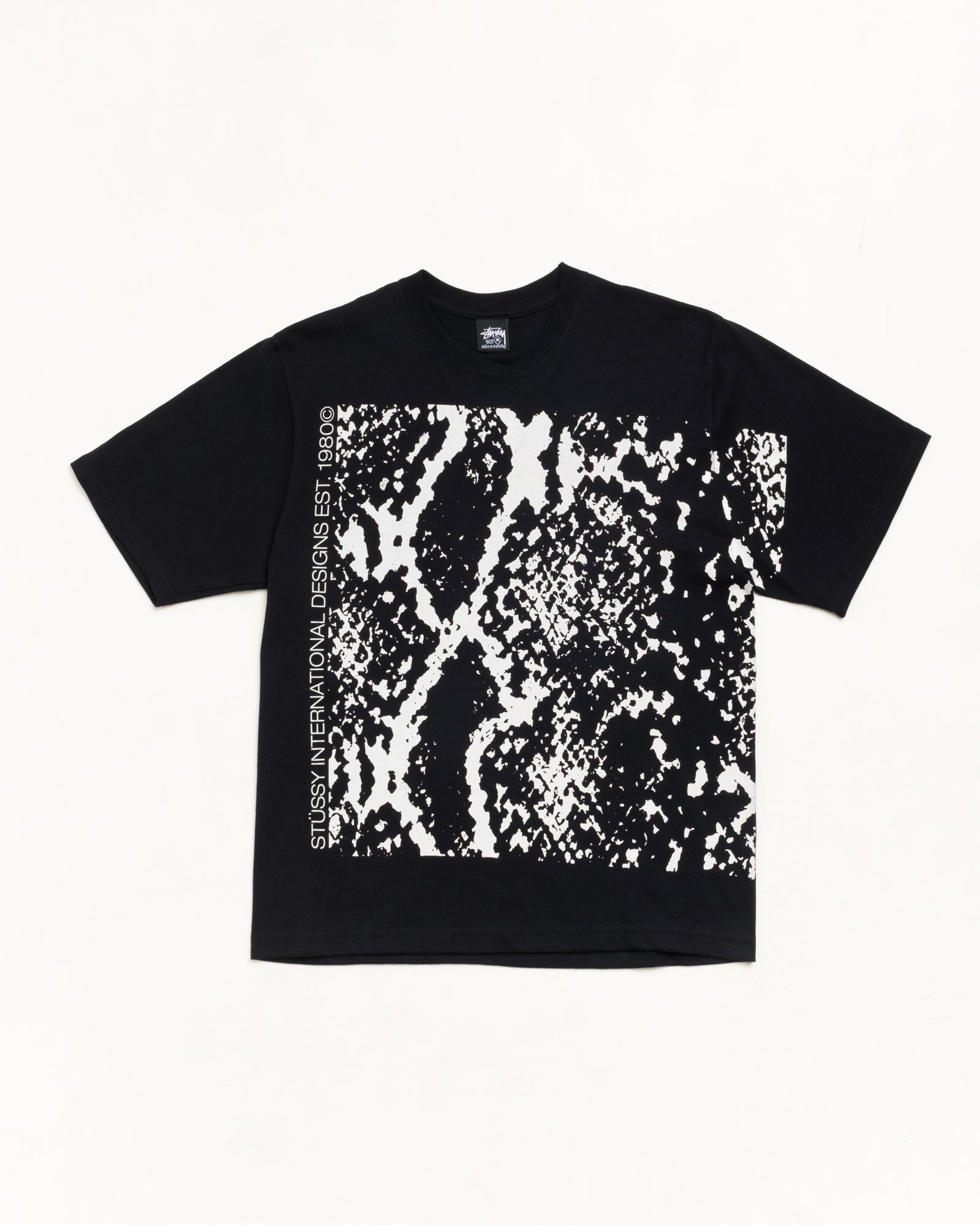 Stussy Snakeskin Tee t-shirt Black cotone 220gsm