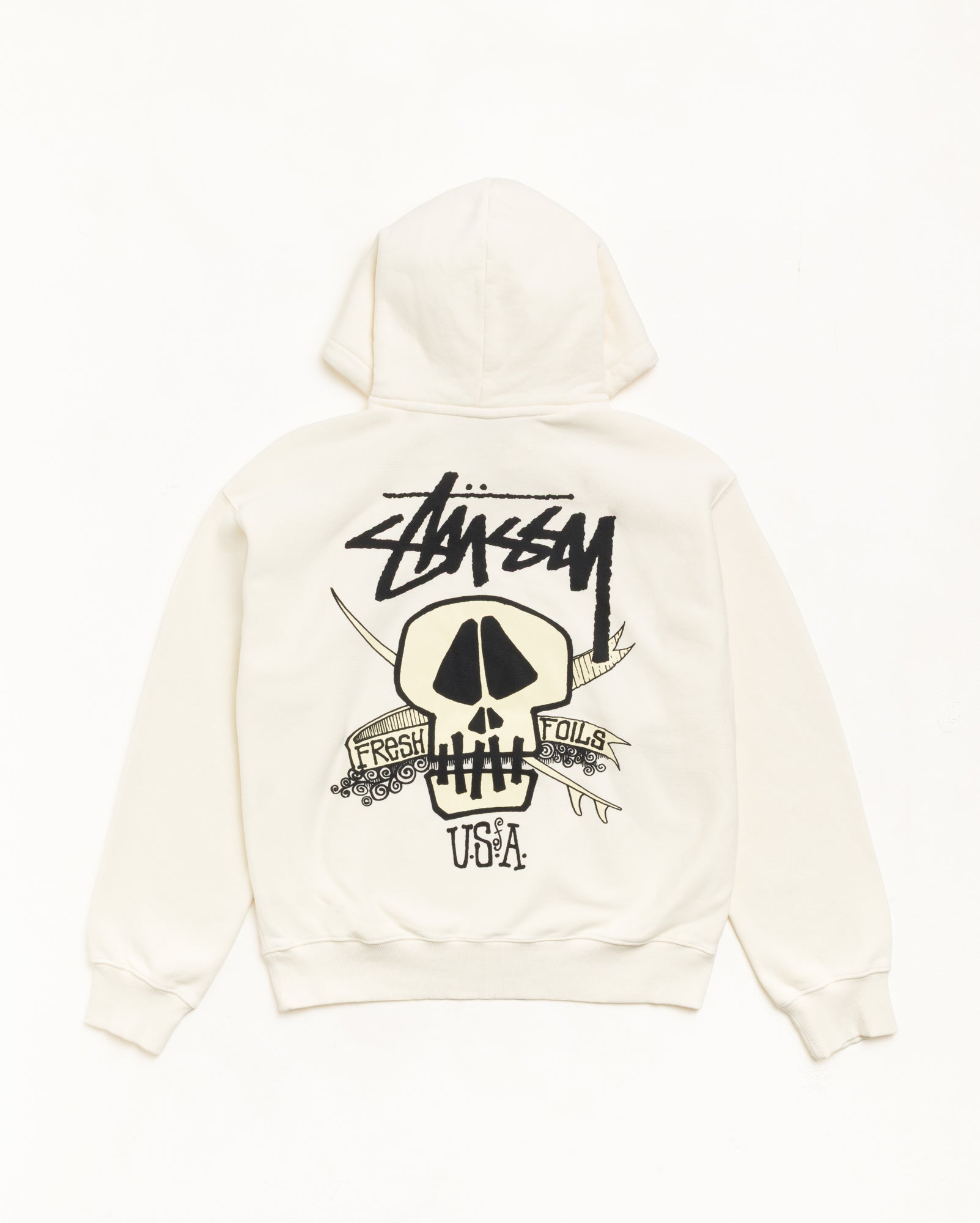 Stussy Fresh Foils Hoodie felpa bone tinta in capo cotone