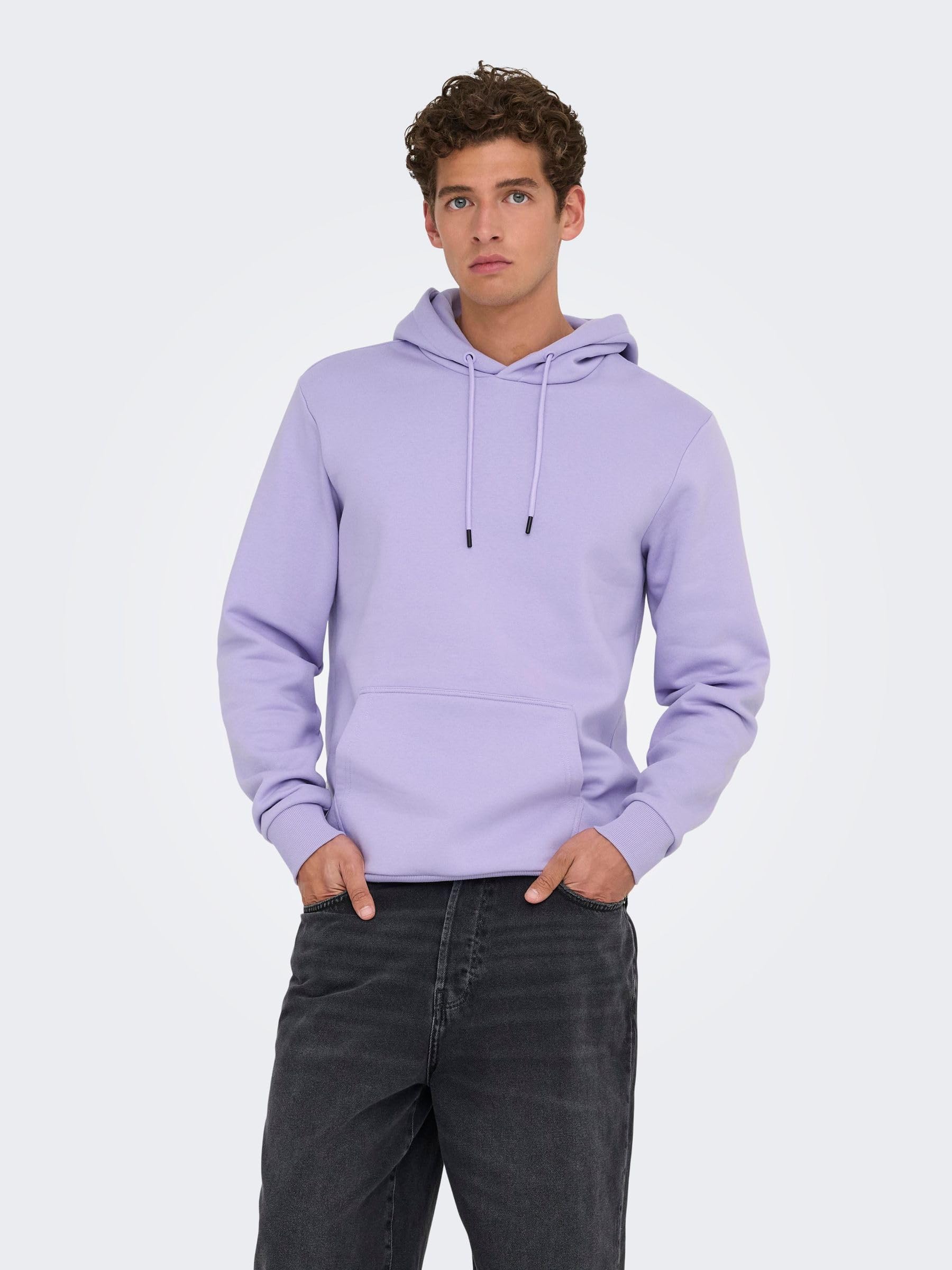 Only & Sons Onsceres Felpa Cappuccio Uomo Lavanda XS