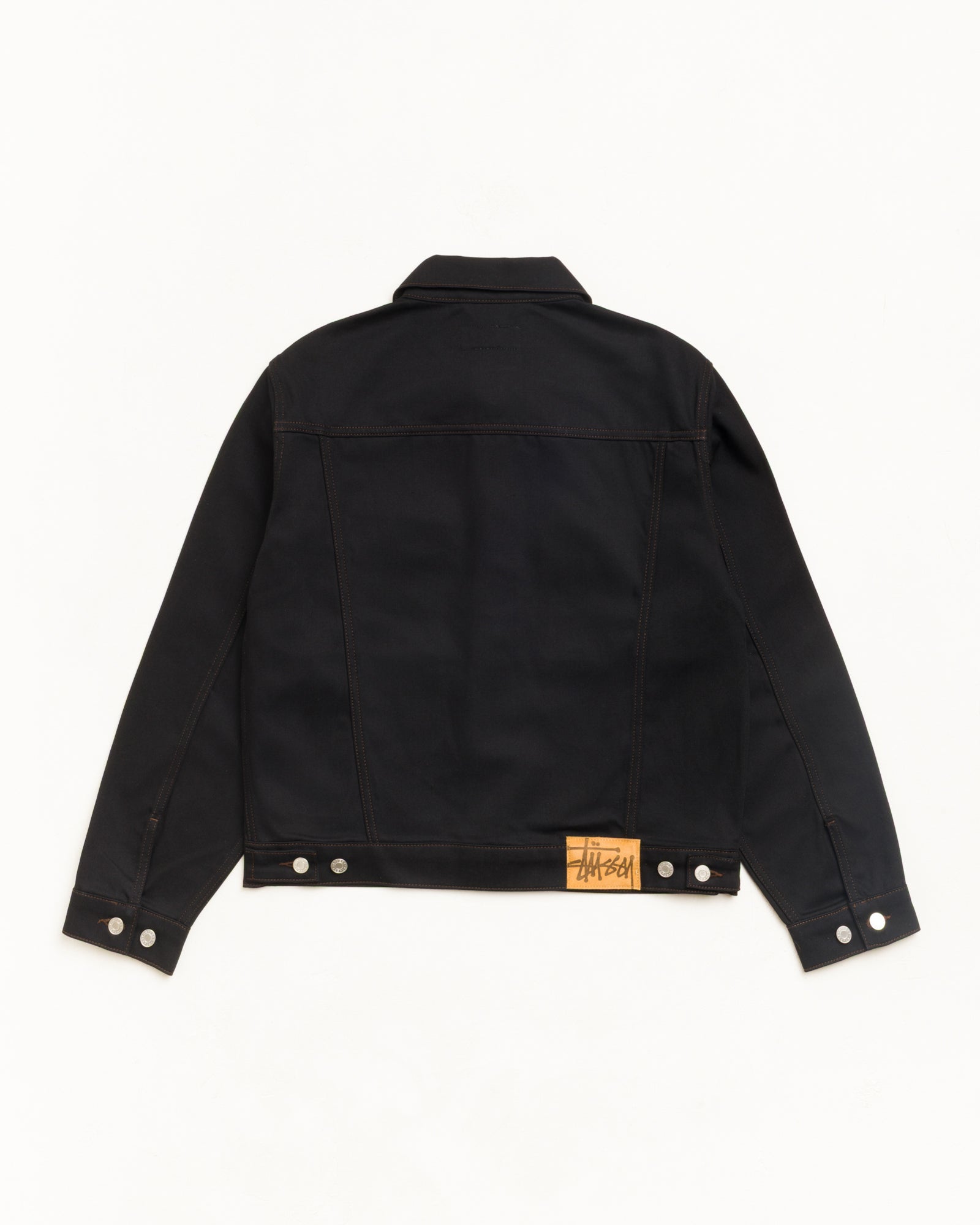 Stussy Denim Trucker Jacket giacca denim nero cuciture 100% cotone