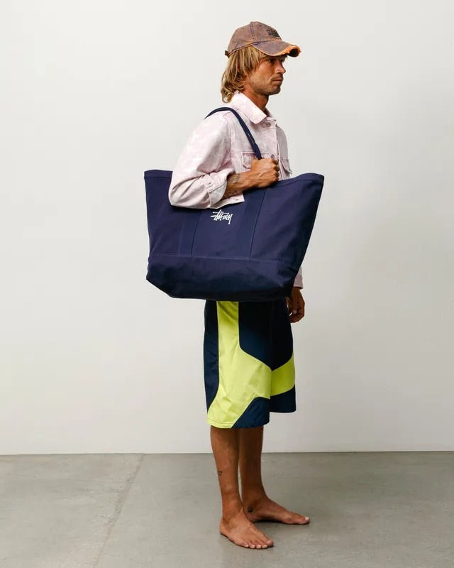 Stussy Canvas Extra Large Tote borsa tela navy