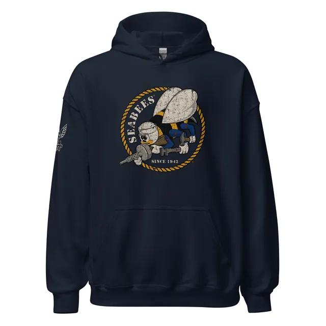7.62 Design Seabees felpa con cappuccio blu unisex
