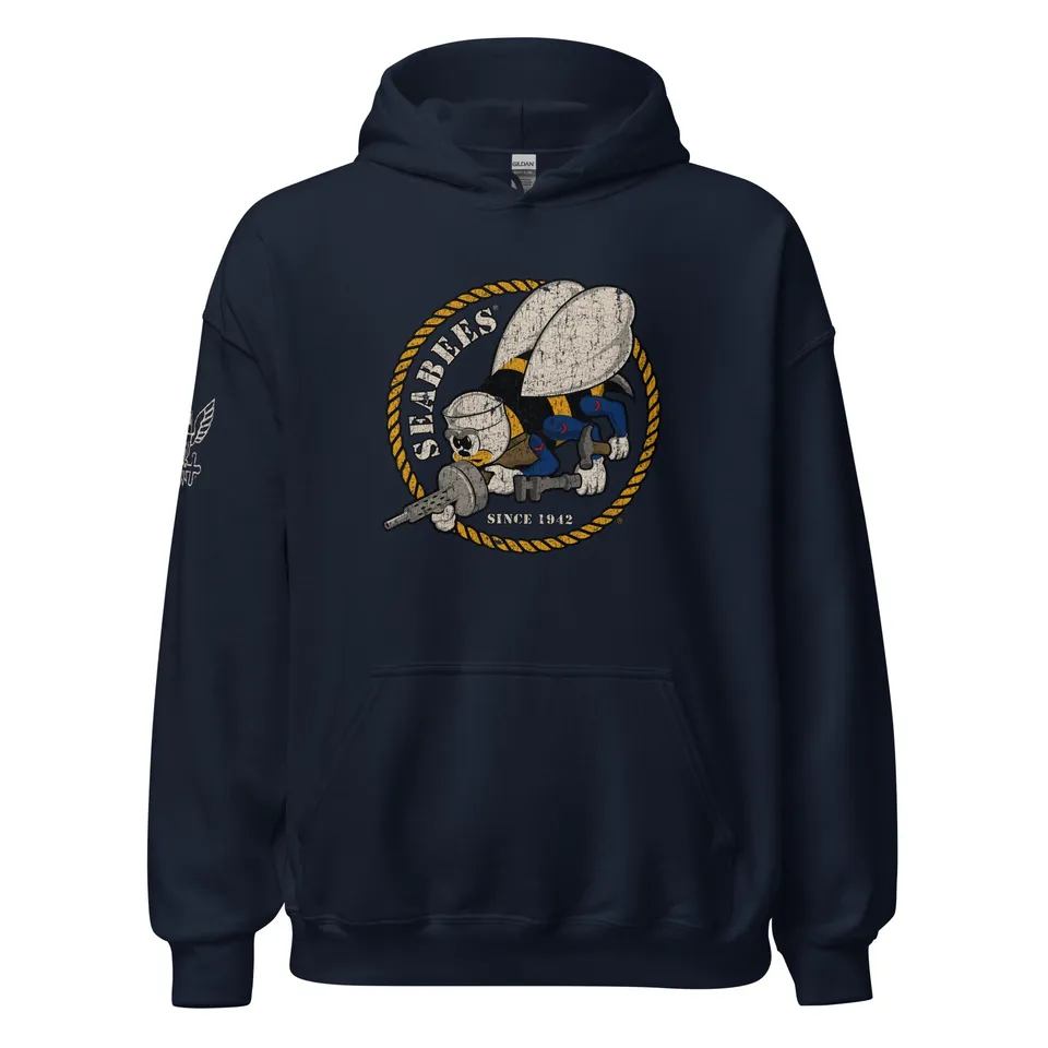 7.62 Design Seabees felpa con cappuccio blu unisex