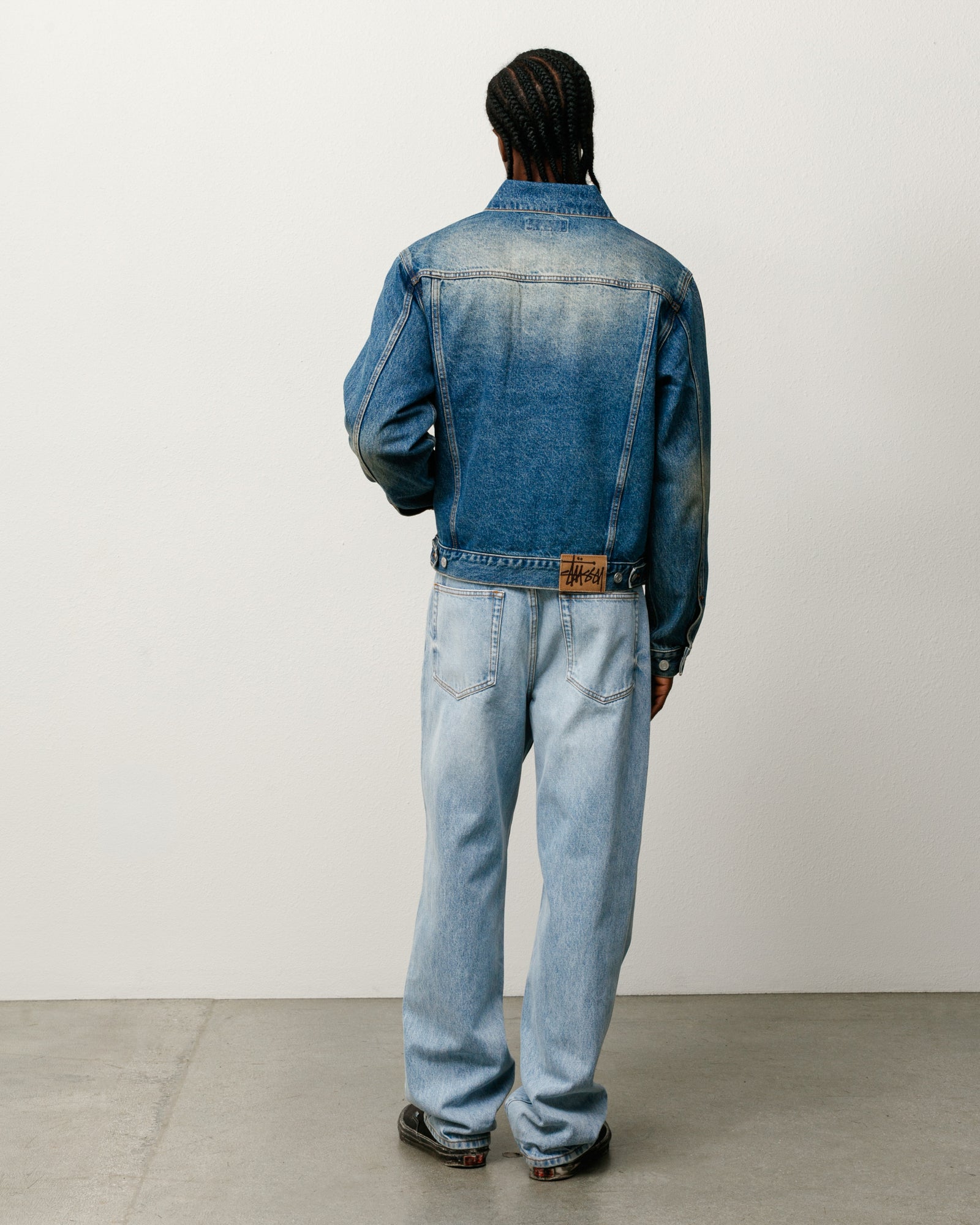 Stussy Denim Trucker giacca jeans indigo 100% cotone