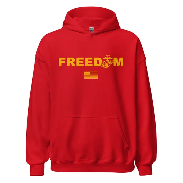7.62 Design USMC Freedom felpa cappuccio uomo rossa