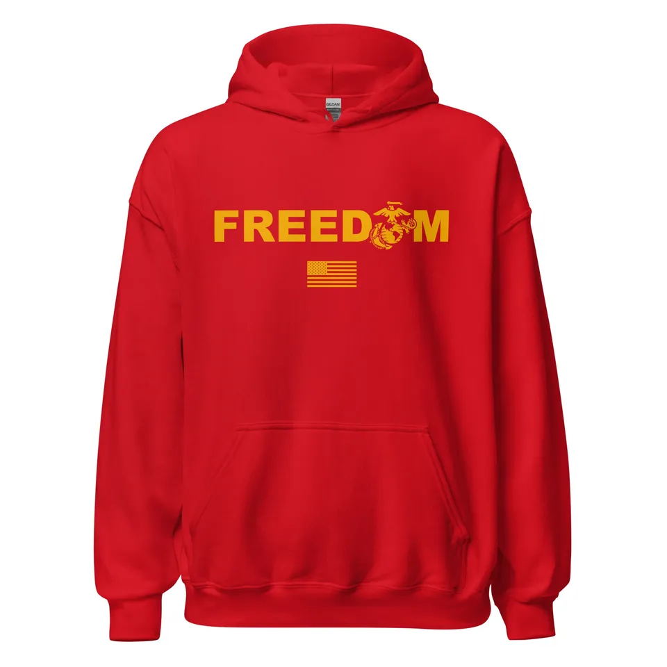 7.62 Design USMC Freedom felpa cappuccio uomo rossa
