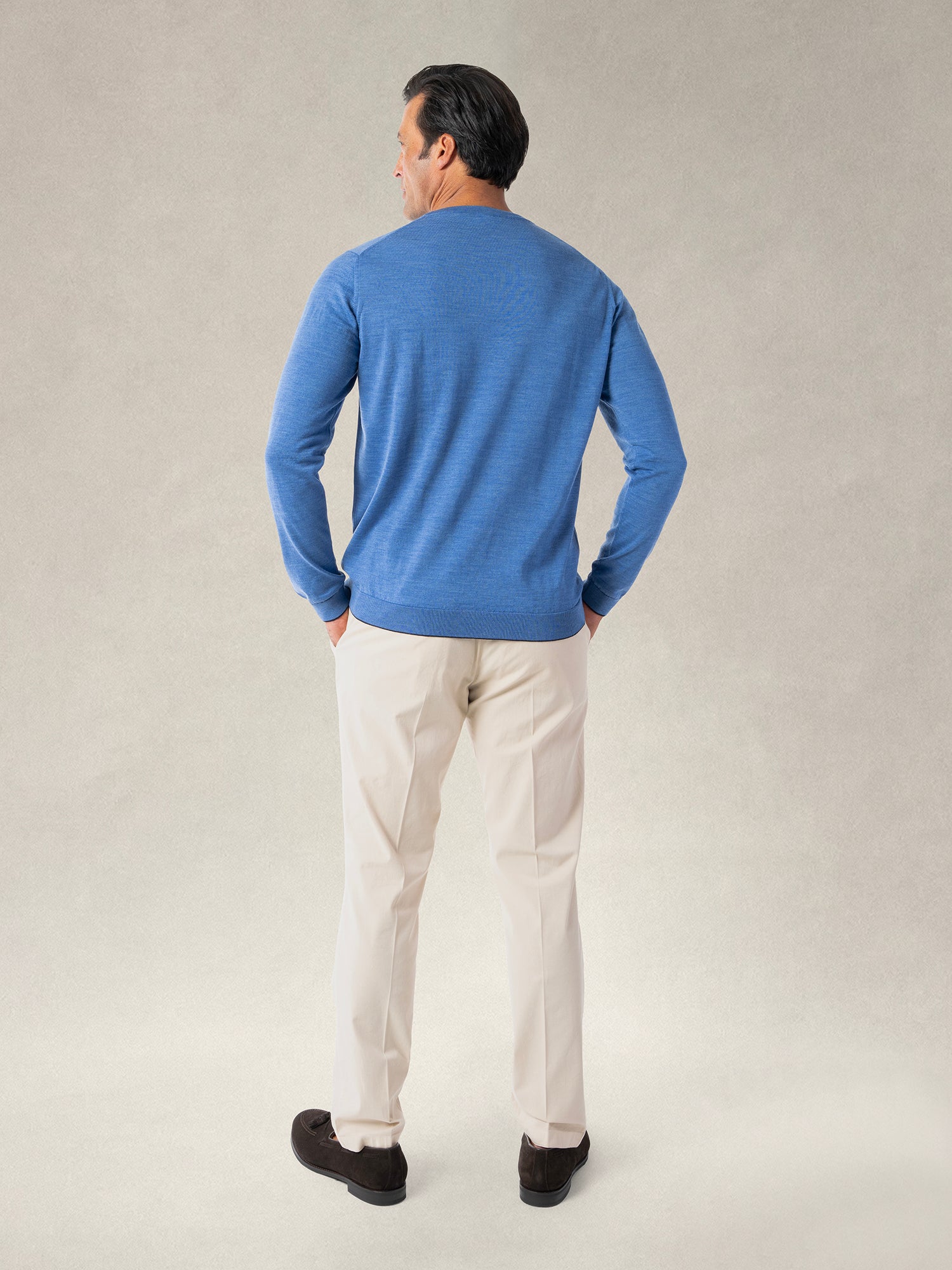 Robert Talbott Keaton maglione merino azzurro