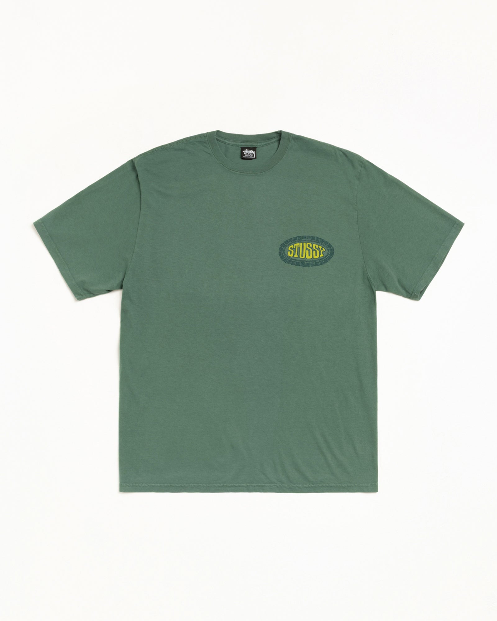 Stussy Tile Oval Tee t-shirt pine cotone 220gsm grafica
