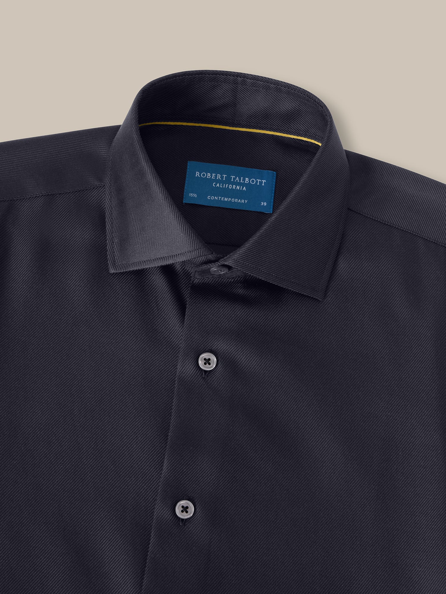 Robert Talbott Reynolds camicia elegante cotone 120s nera