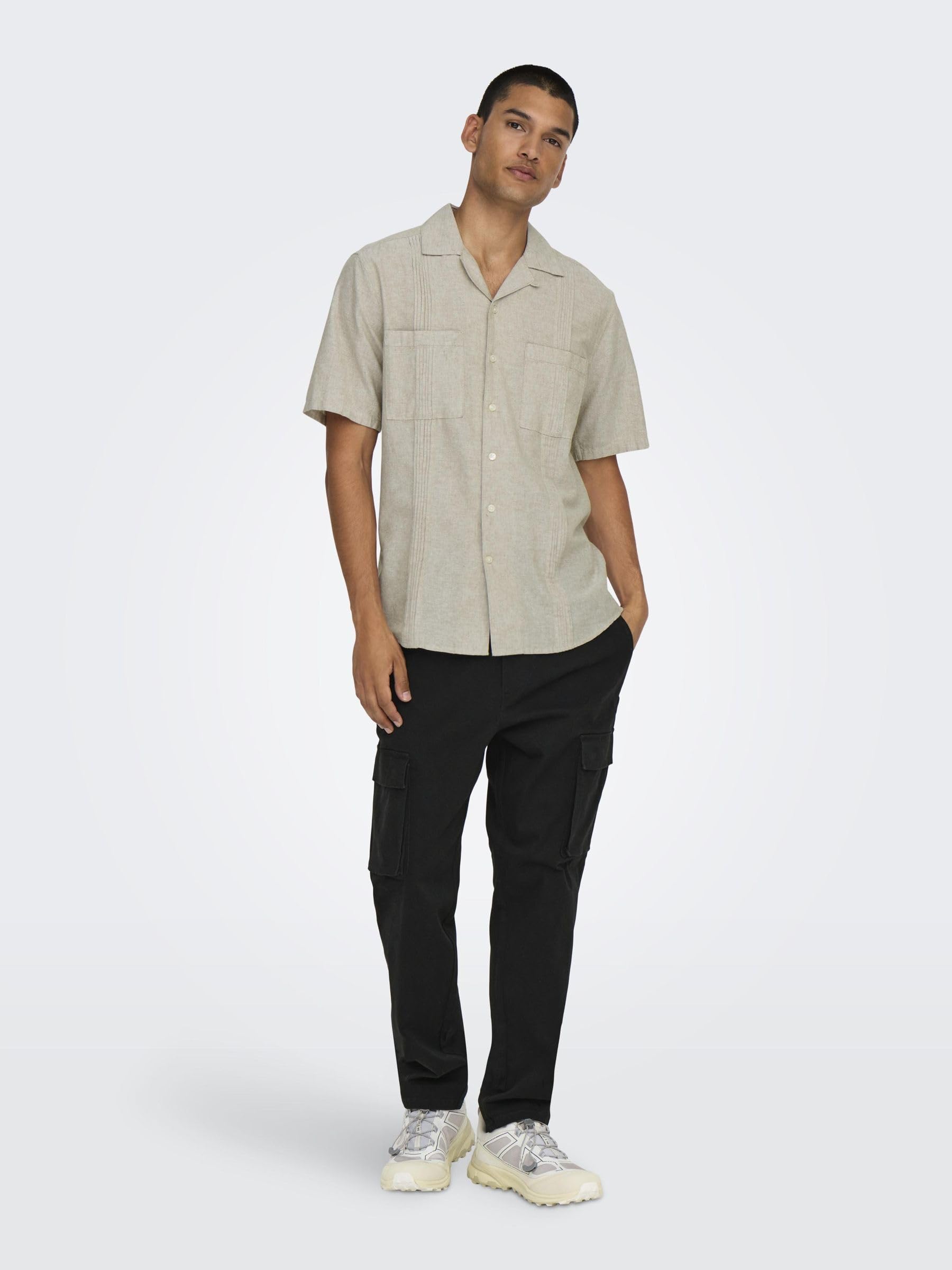 ONLY & SONS Onscam pantaloni cargo tapered L kaki cotone