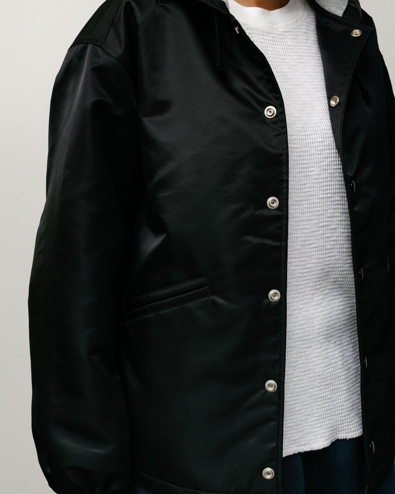 Stussy Hooded Coaches Giacca Black Nylon