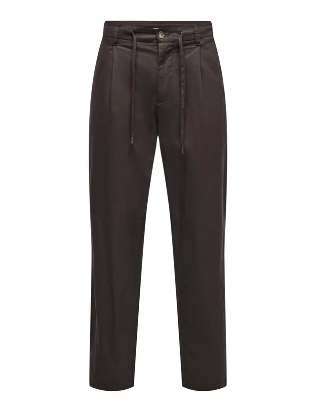 Only & Sons Onslee Tapered pantaloni uomo 34W/32L marrone