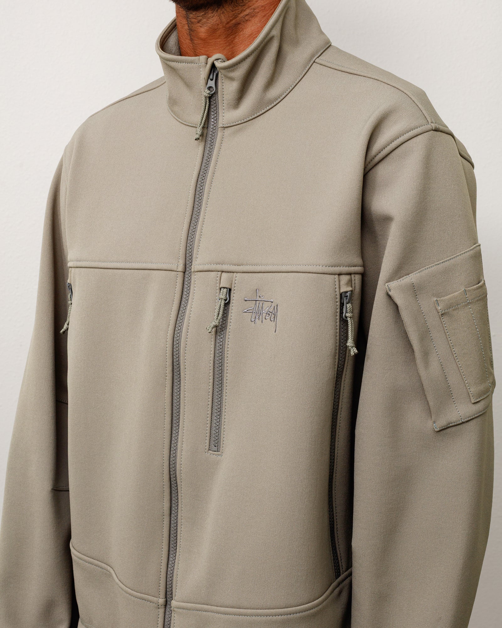 Stussy Outerwear Soft Shell Jacket giacca moss grey nylon