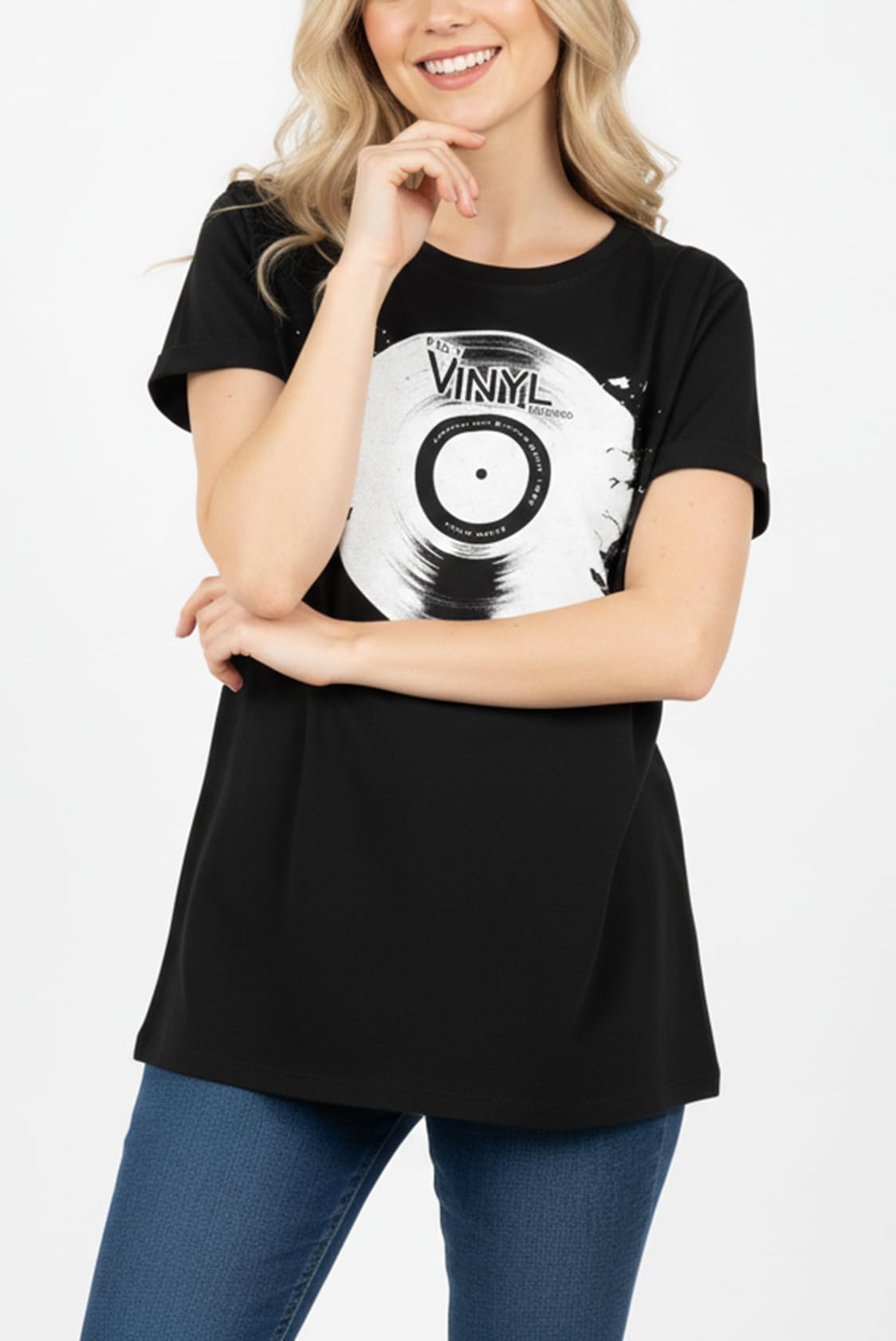 Makaya T-Shirt Donna Cotone M Vinile Musica