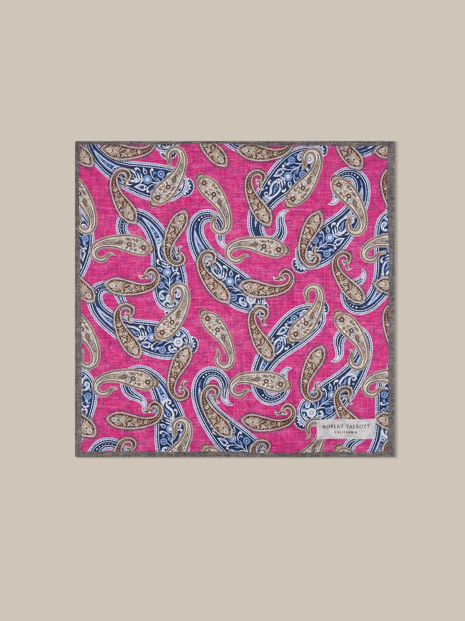 Robert Talbott Collins Paisley Pochette Fuchsia Multi seta