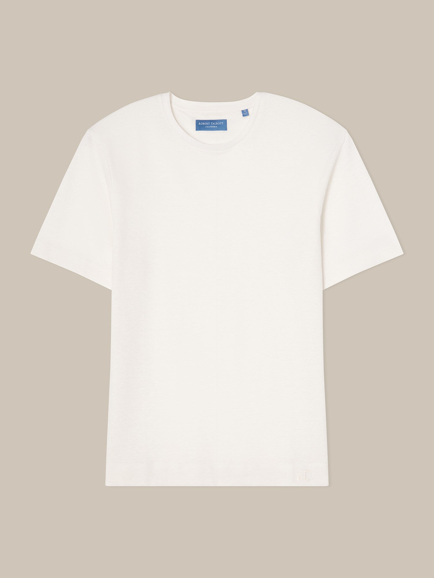 Robert Talbott Davis T-Shirt Lino Bianca Jacquard