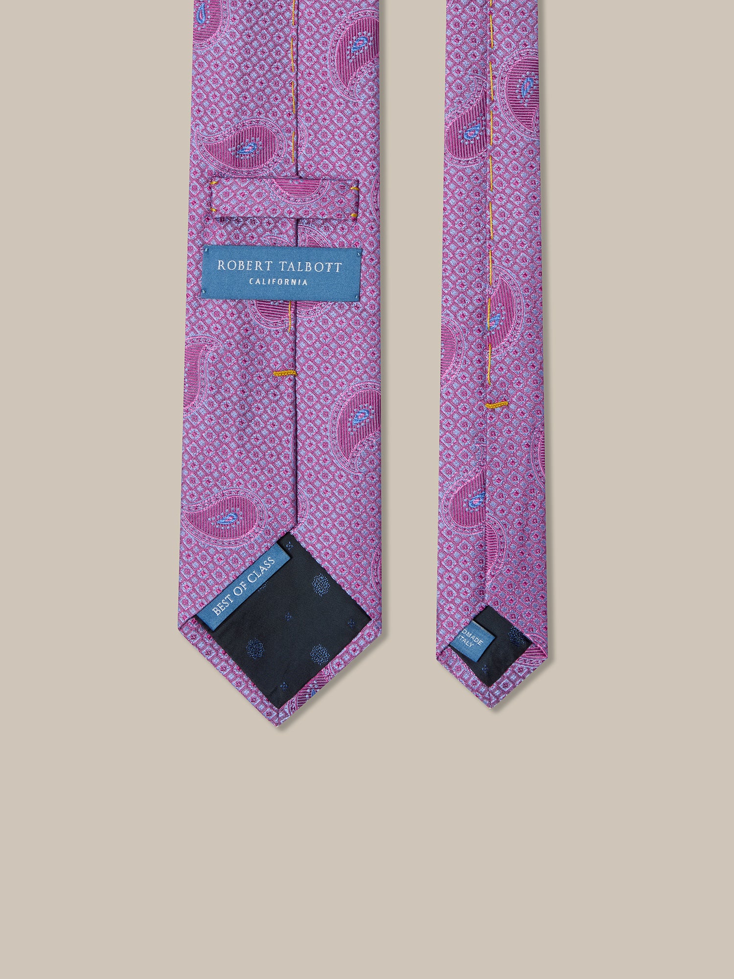 Robert Talbott Robert Pine Geo cravatta jacquard rosa REG
