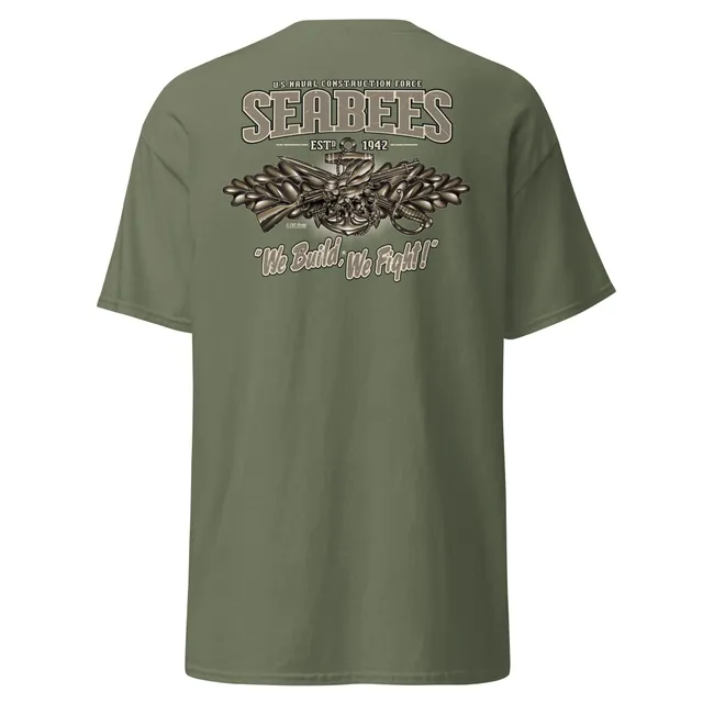 7.62 Design Navy Seabees Vintage maglietta verde cotone