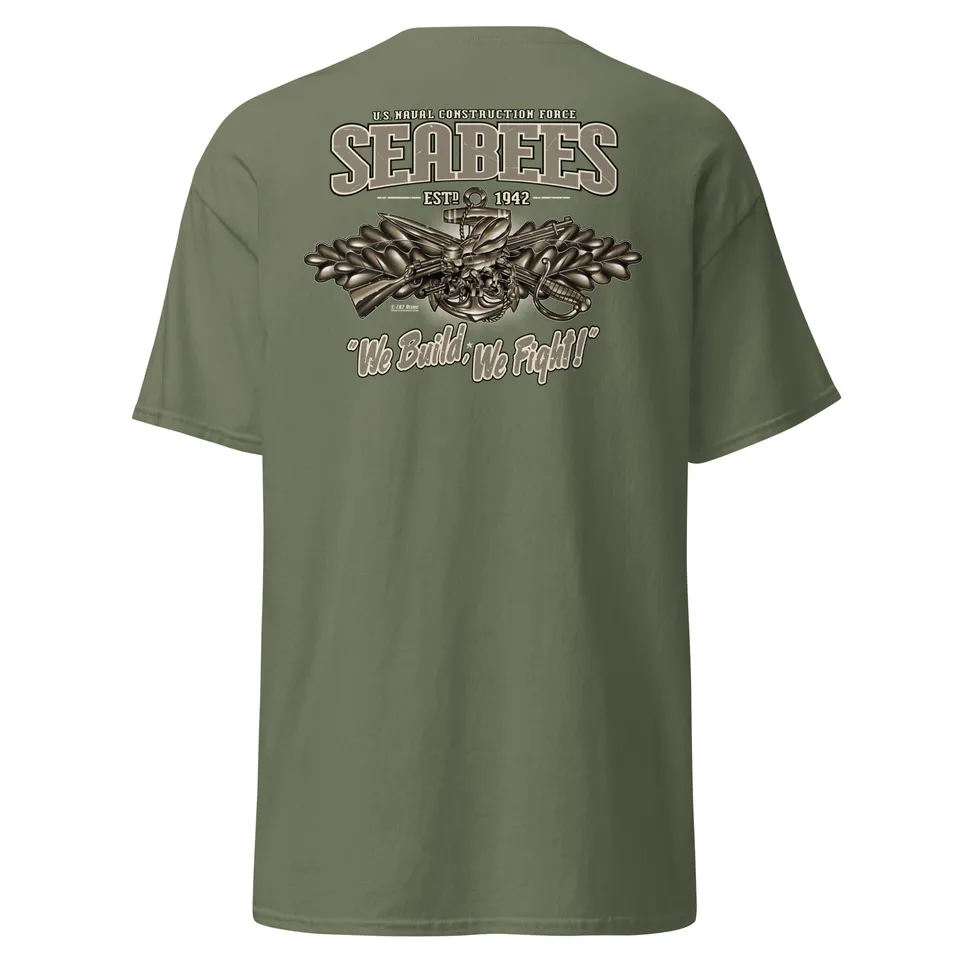 7.62 Design Navy Seabees Vintage maglietta verde cotone