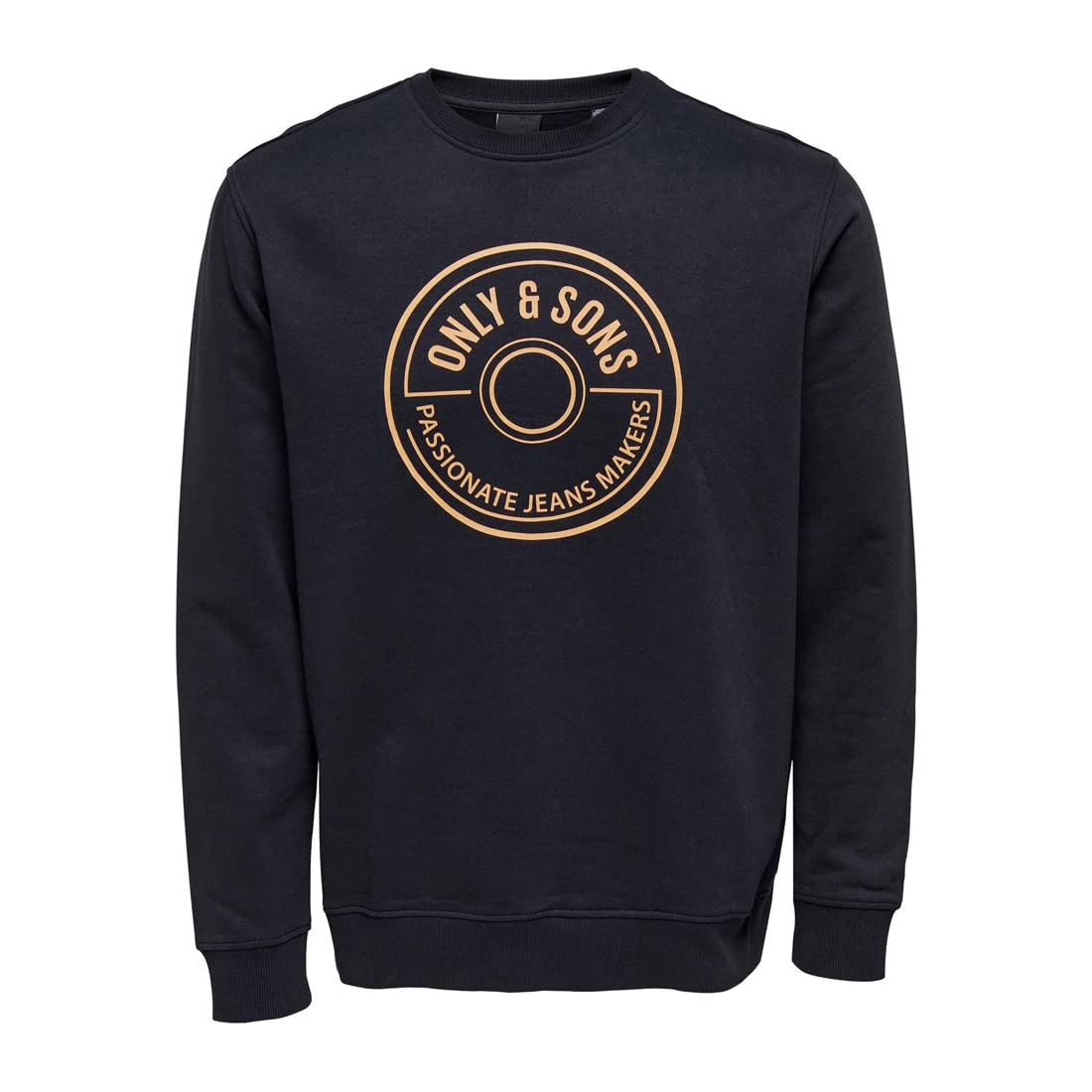 Only & Sons Regular Logo Crew felpa uomo L blu beige cotone