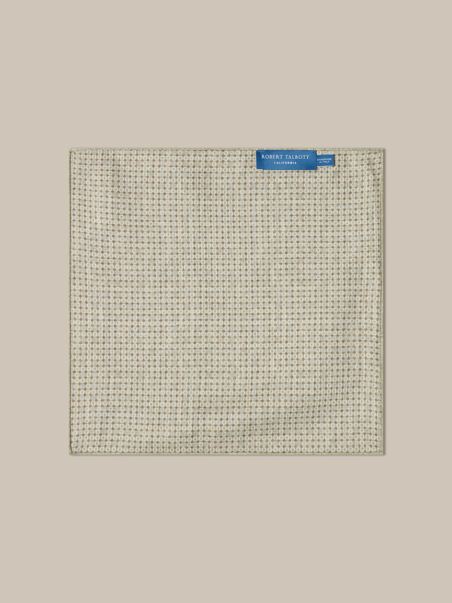 Robert Talbott Colton Pochette Seta Verde Reversibile 36cm