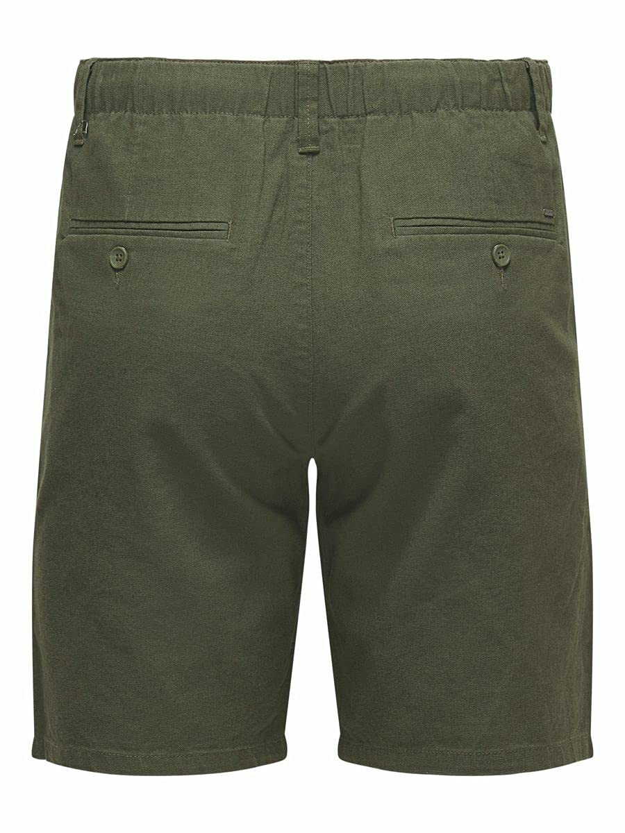 ONLY & SONS pantaloncini uomo cotone lino M estivi