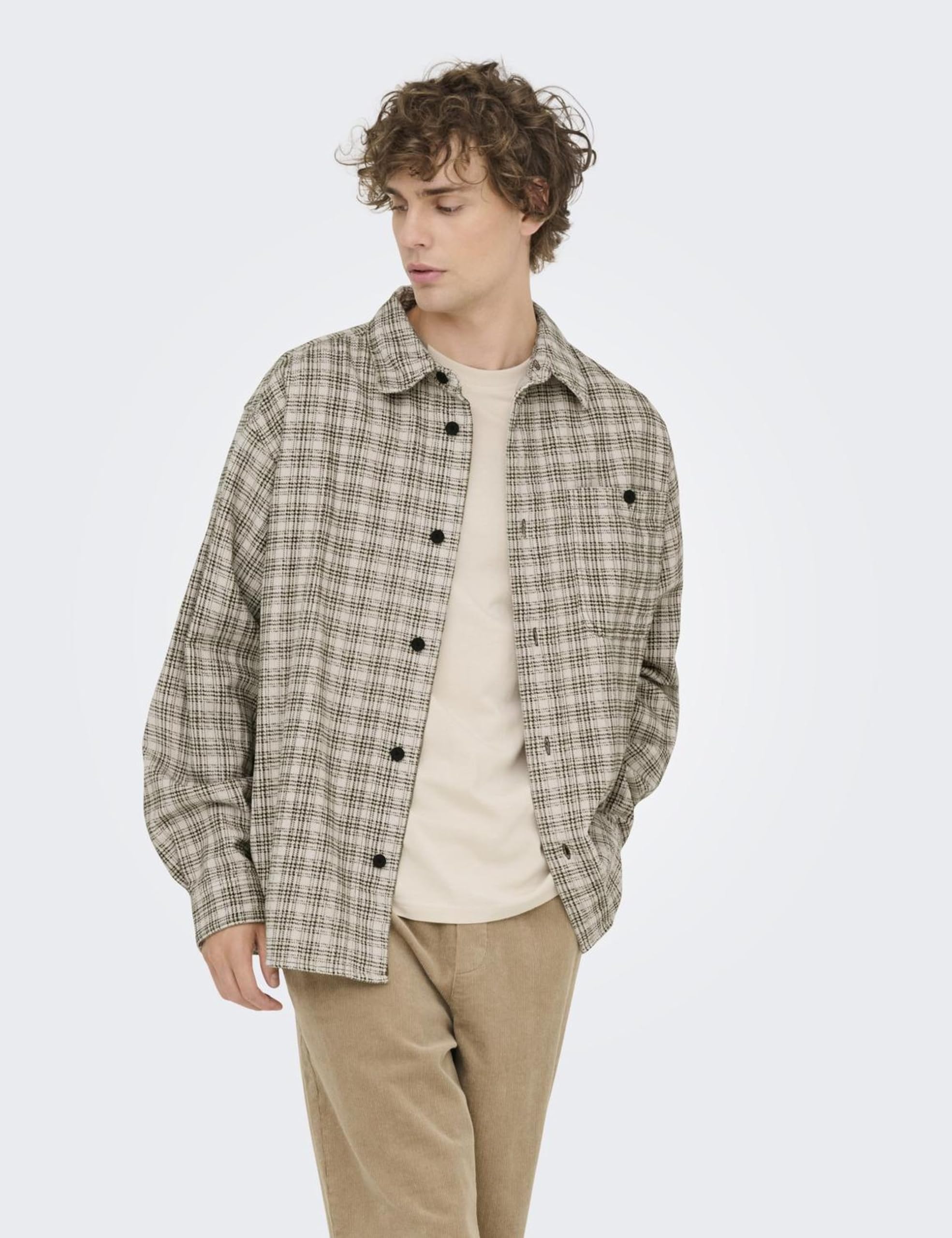 ONLY & SONS Onswaleed Camicia Uomo Bottoni Maniche Lunghe