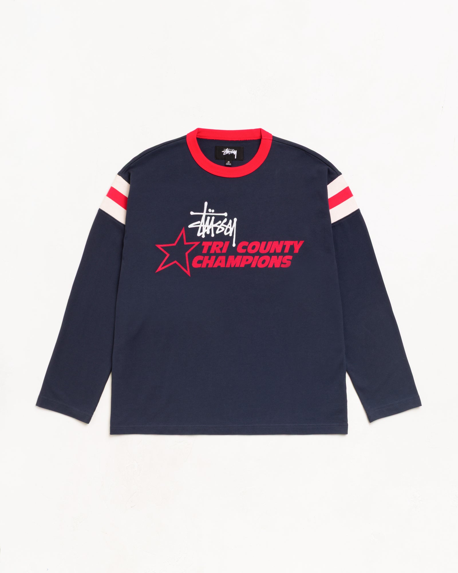 Stussy LS Ringer Tee Maglietta Ink Maniche Lunghe Cotone