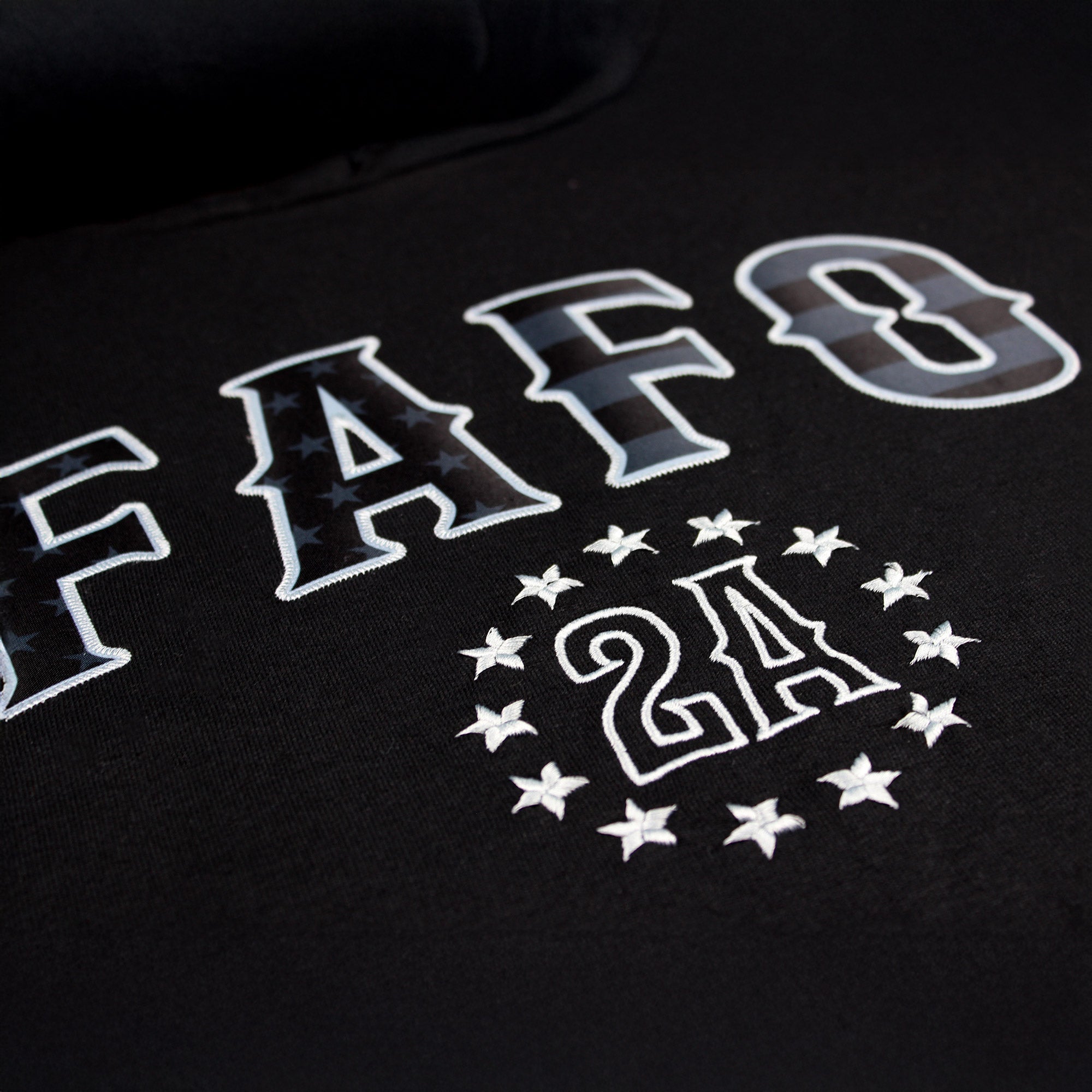 7.62 Design 2nd Amendment FAFO felpa cappuccio nera cotone XL