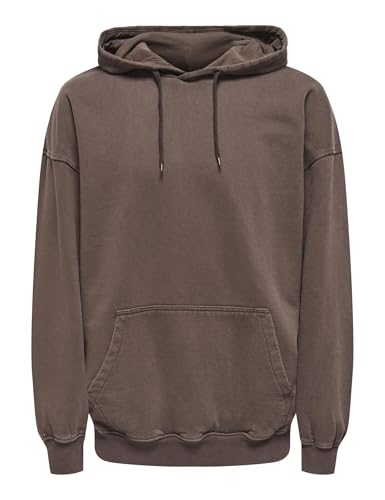 Only & Sons Creative Felpa Uomo Cappuccio Nera Washed