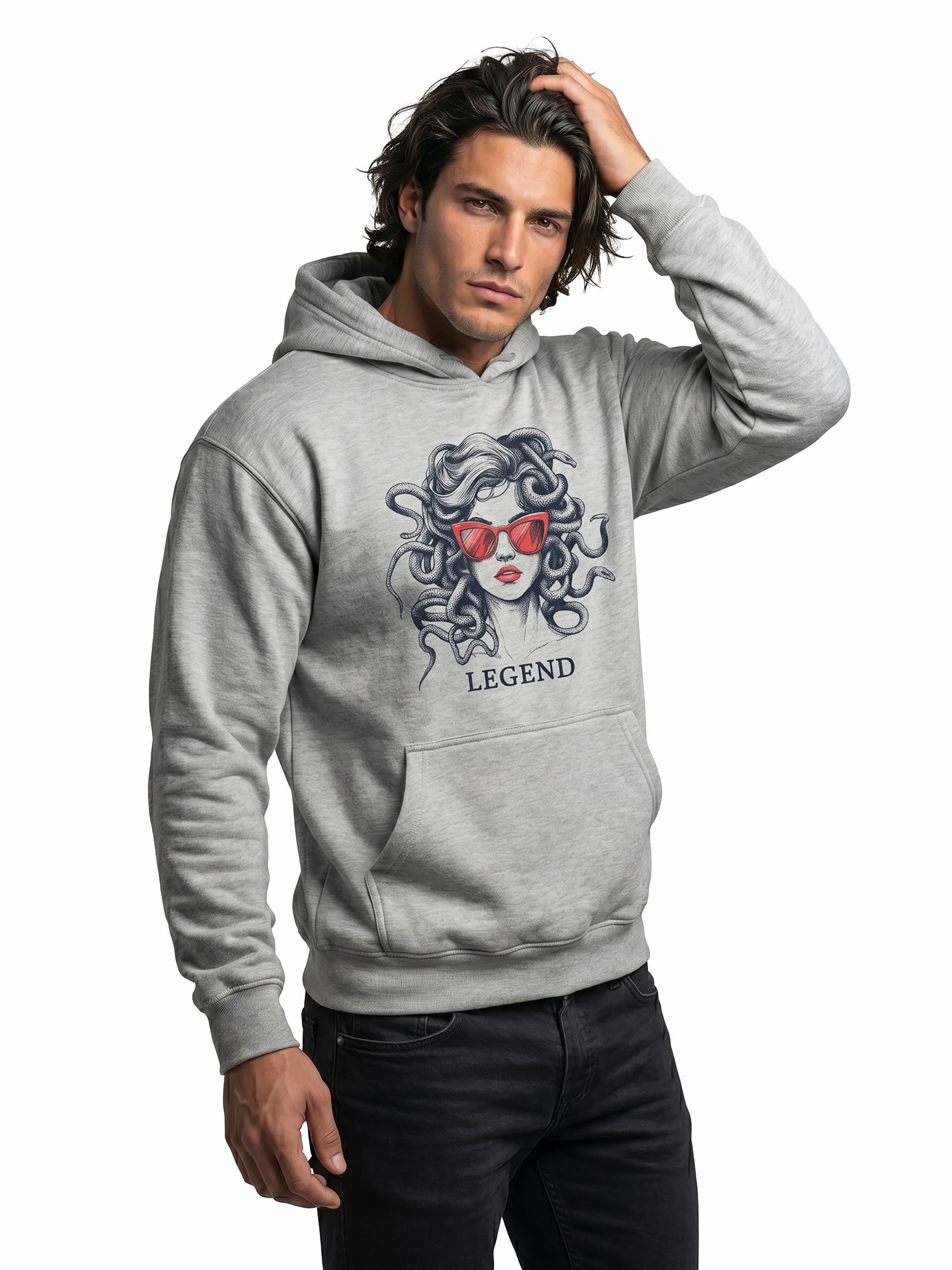 MAKAYA Medusa Felpa con Cappuccio Uomo 3XL Cotone