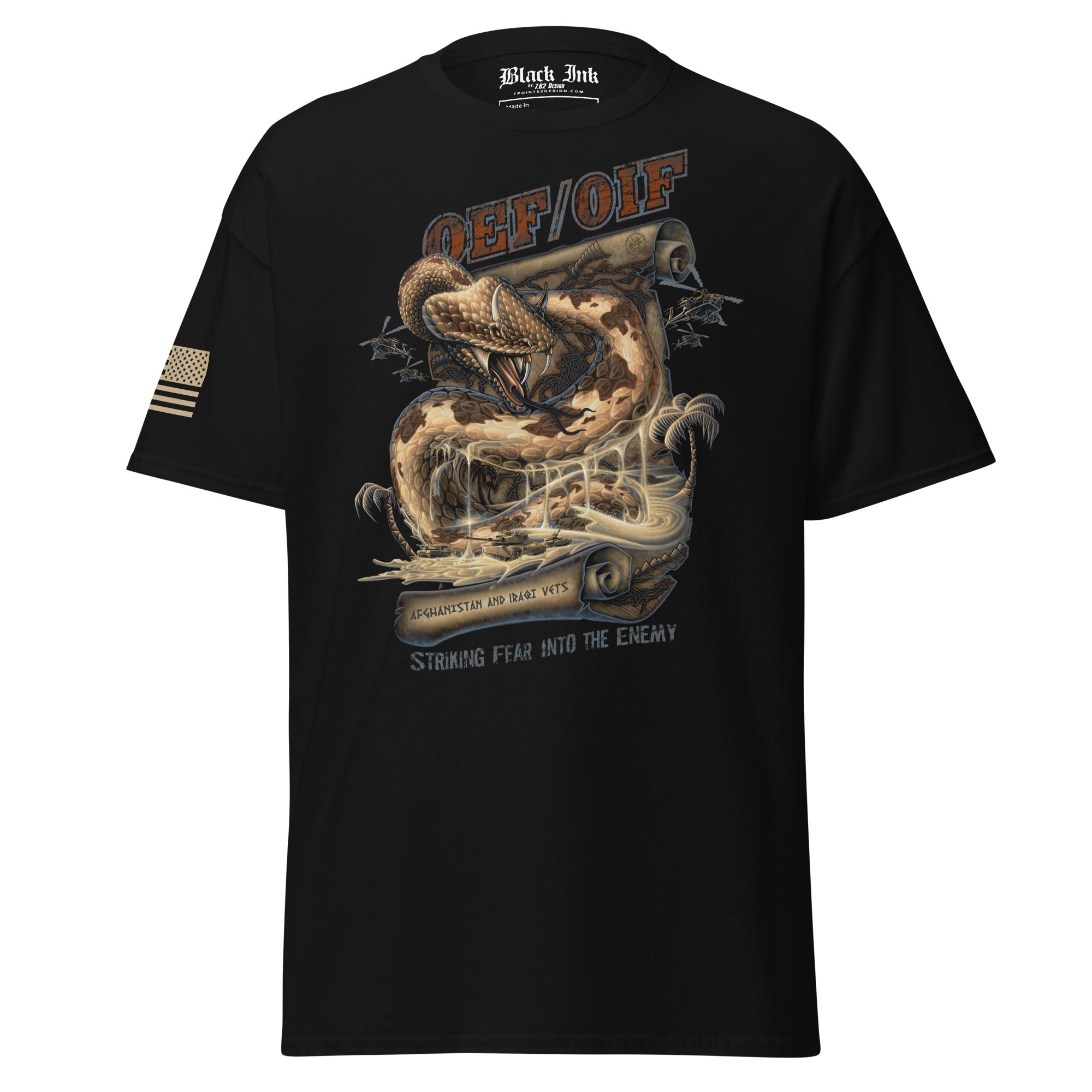 7.62 Design OEF OIF t-shirt uomo nera cotone
