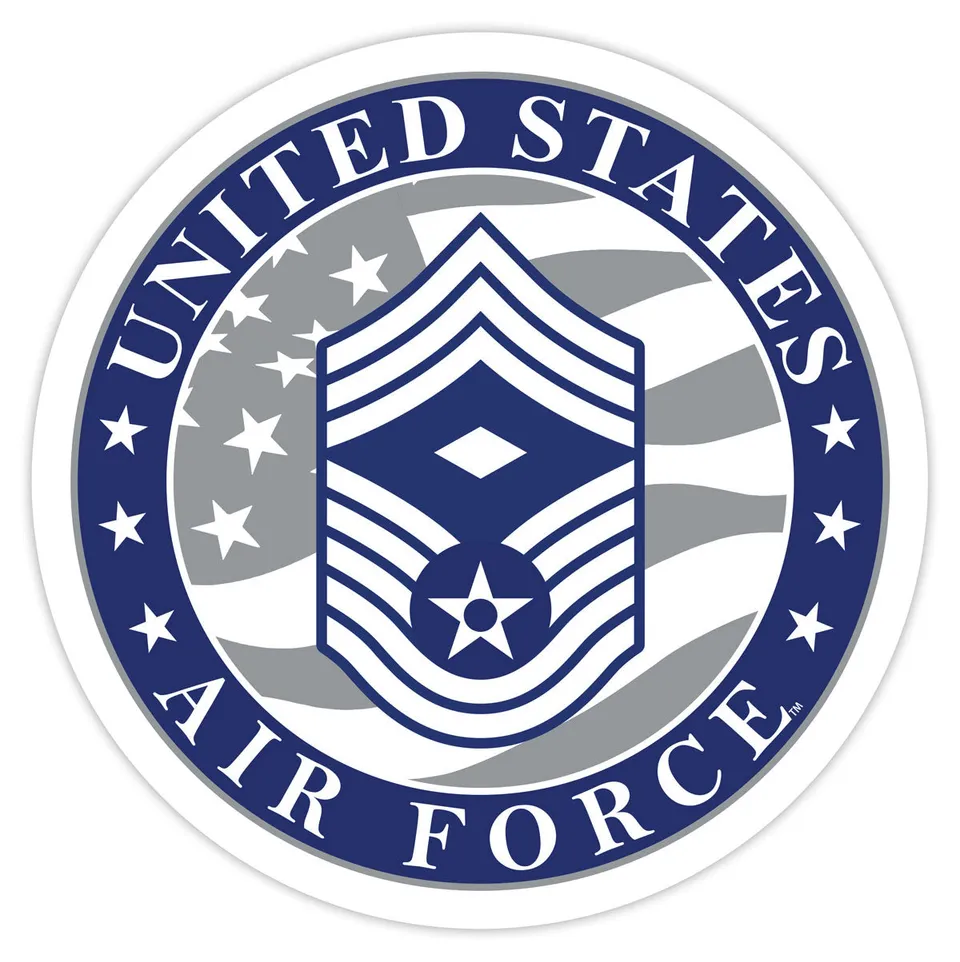 7.62 Design US Air Force E-9 decal vinile tonda 3.5"
