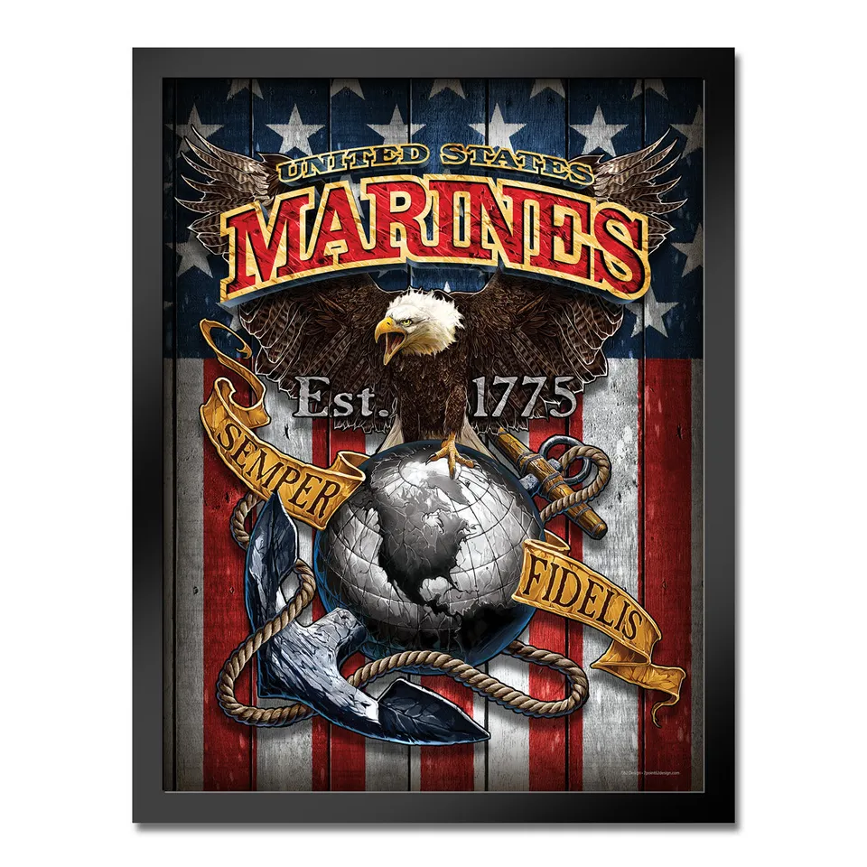 7.62 Design Fighting Eagle stampa incorniciata 14x20 USMC