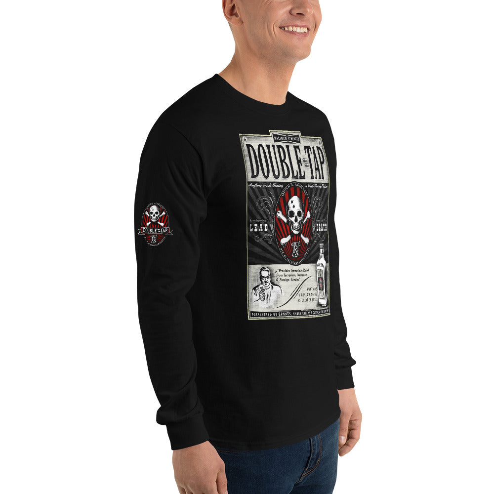 7.62 Design T-Shirts Double Tap maglia manica lunga nera cotone
