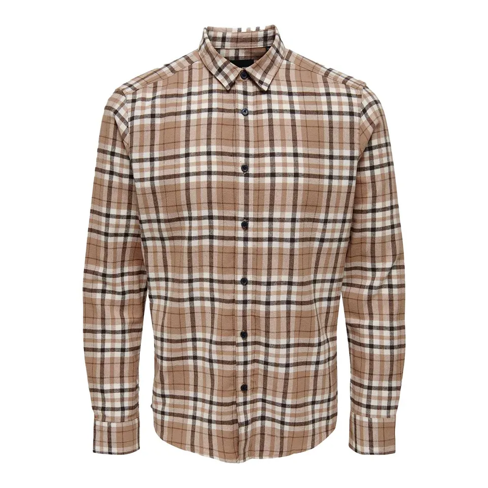 ONLY & SONS Atir Camicia Quadri Uomo S Burro Slim