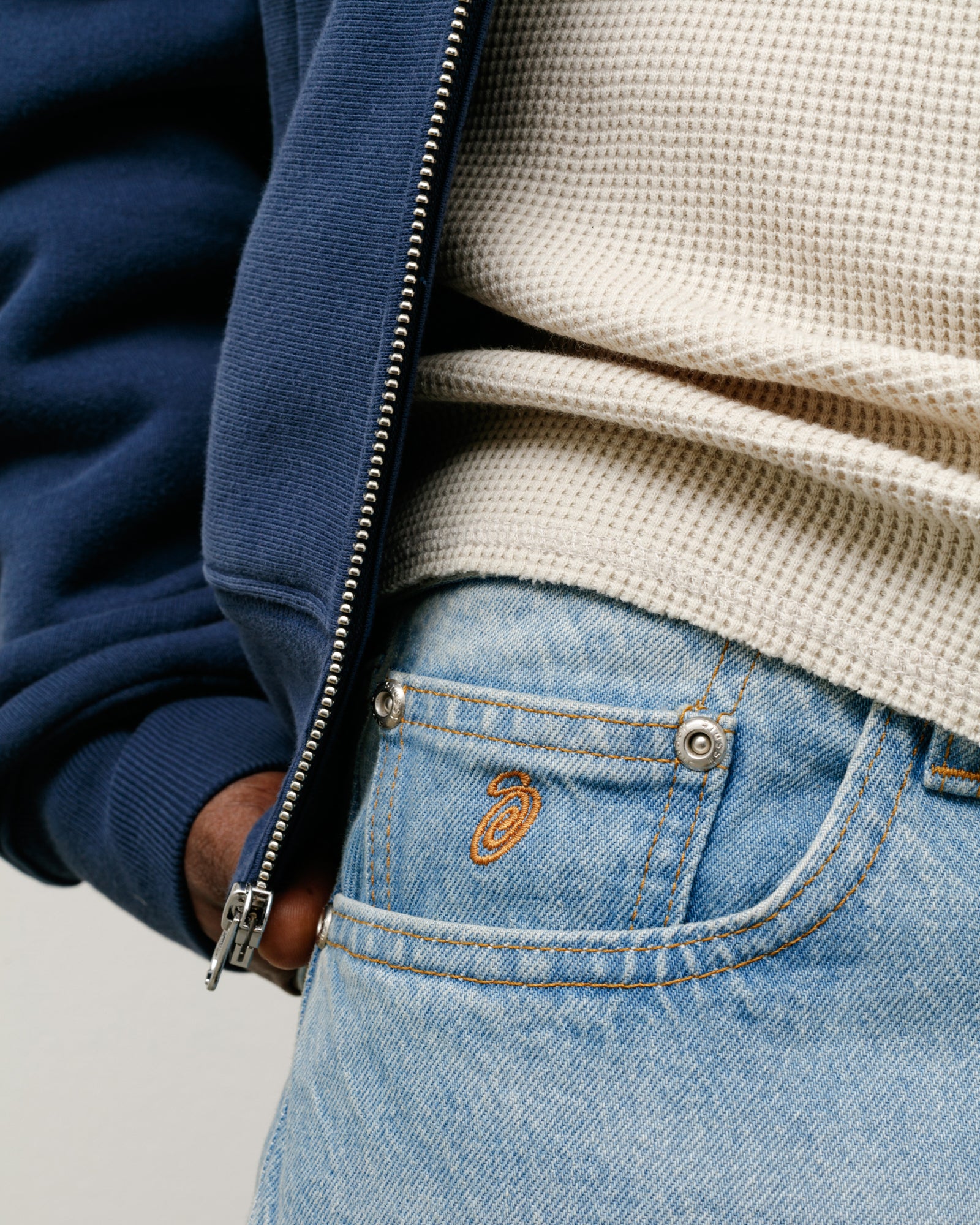 Stussy Relaxed Jean Denim jeans light wash 100% cotone