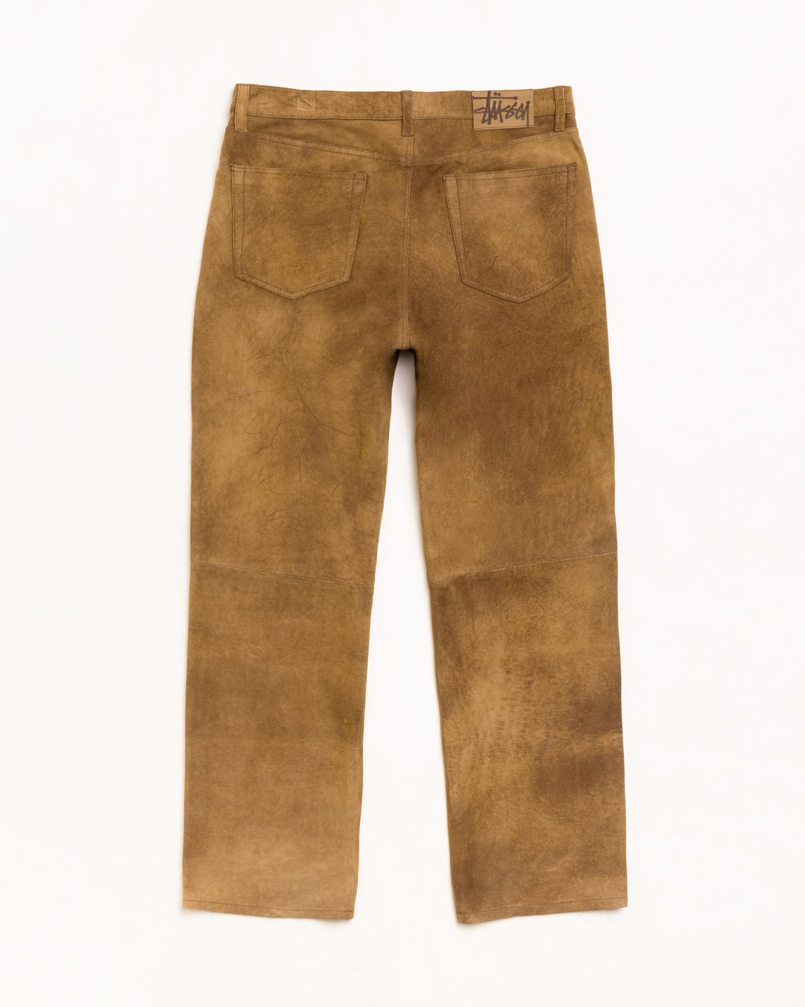 Stussy New Classic Pant Suede pantaloni tan pelle scamosciata